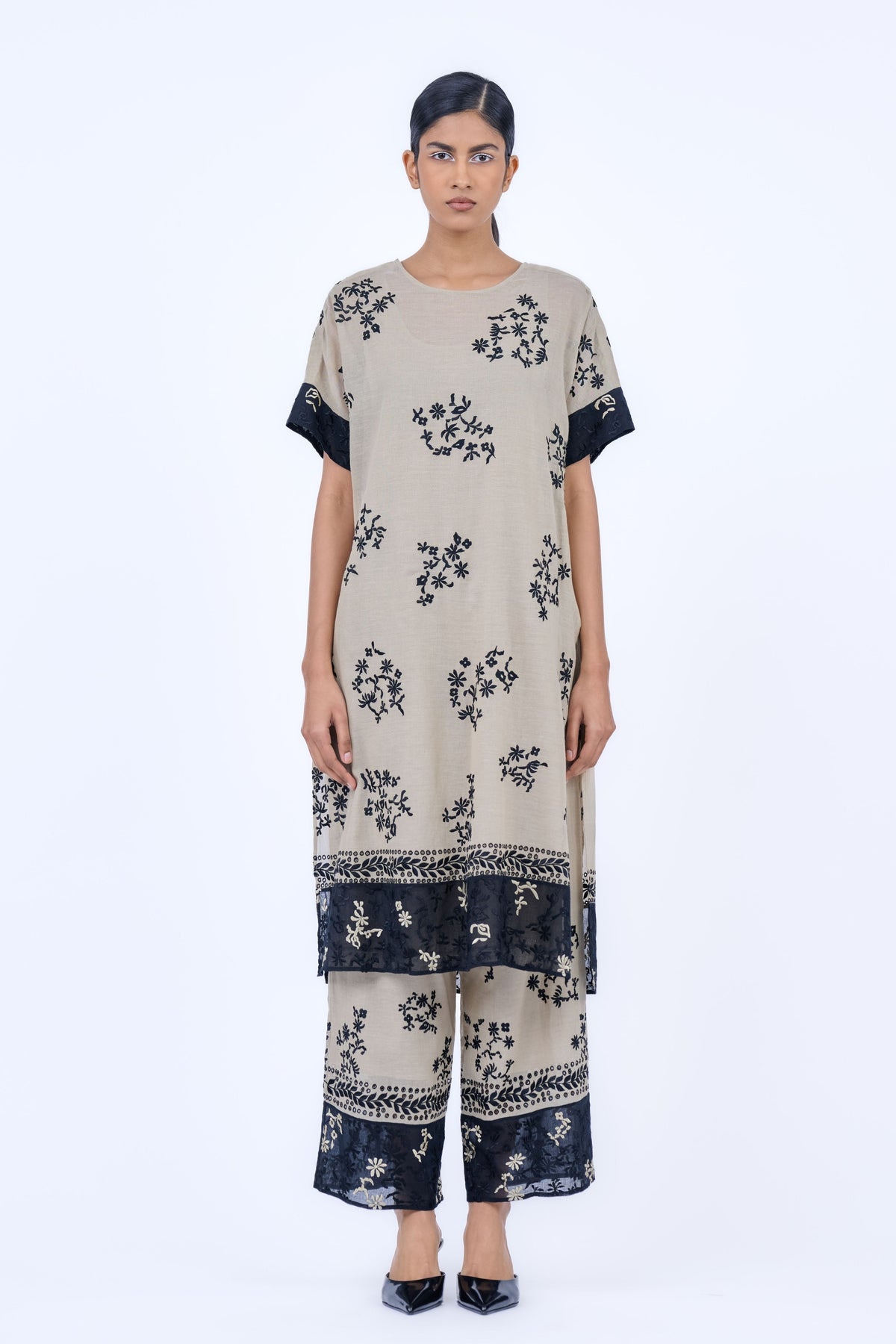 Threadwork Cotton Kurta