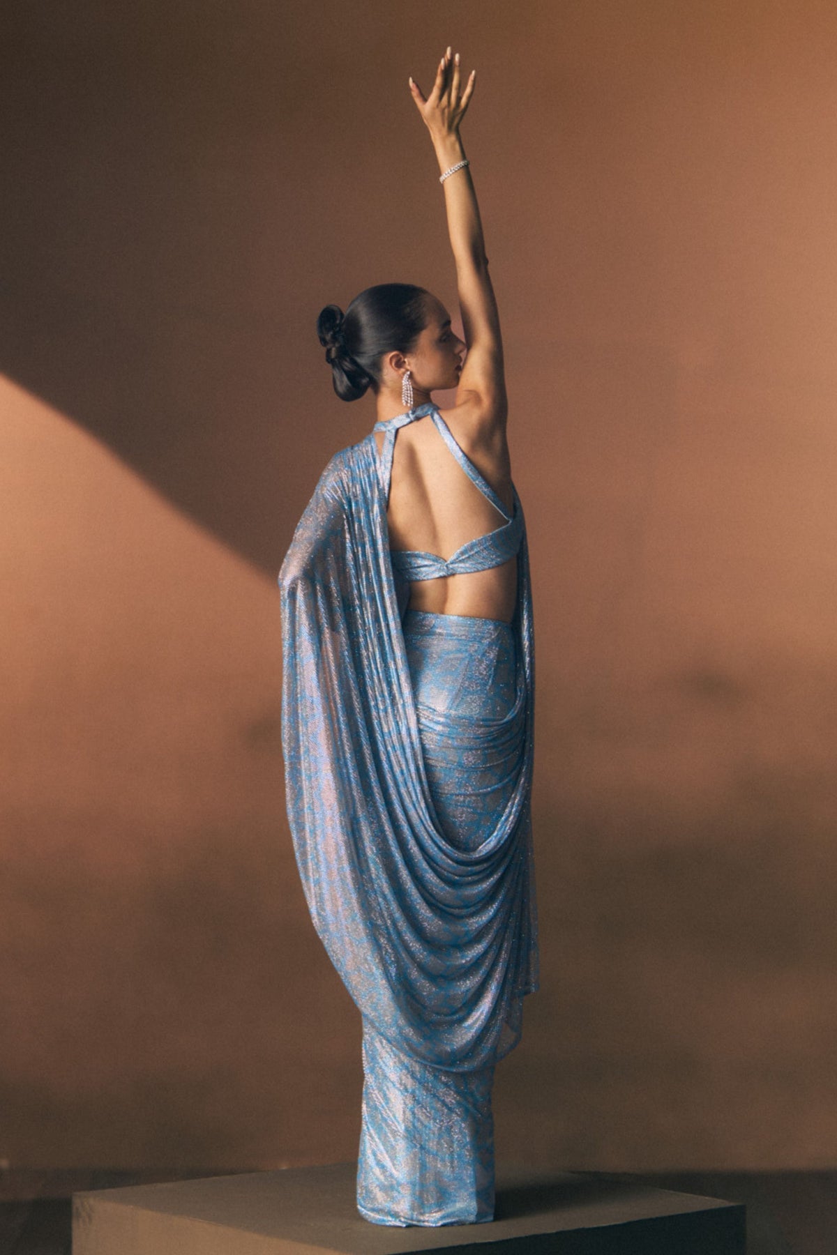 Lagoon Drape Saree Set