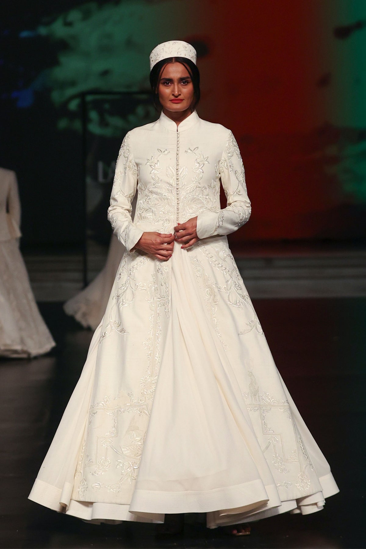 Long Ivory Matka Silk Jacket