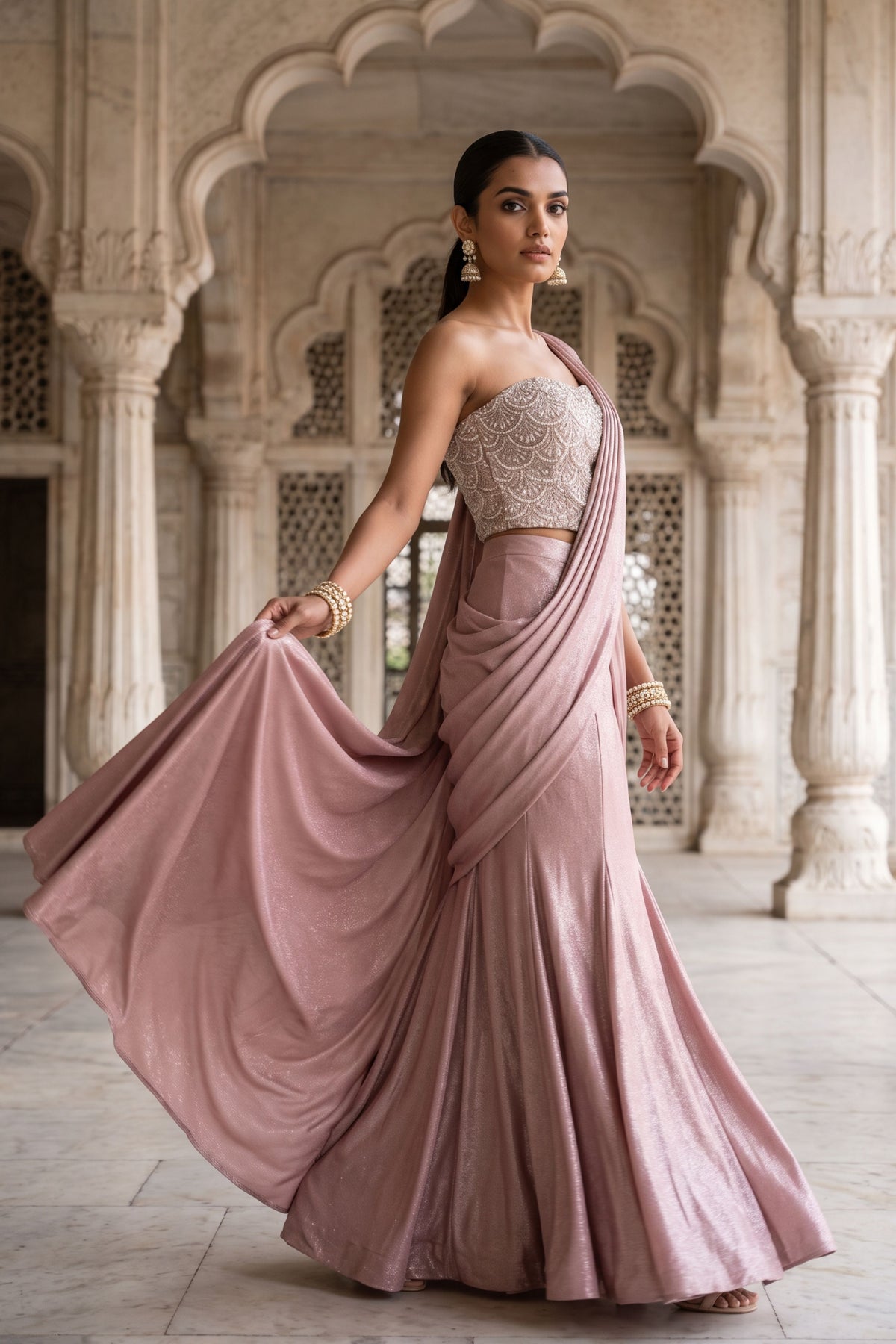 Jamuni Nisa Draped Saree Set