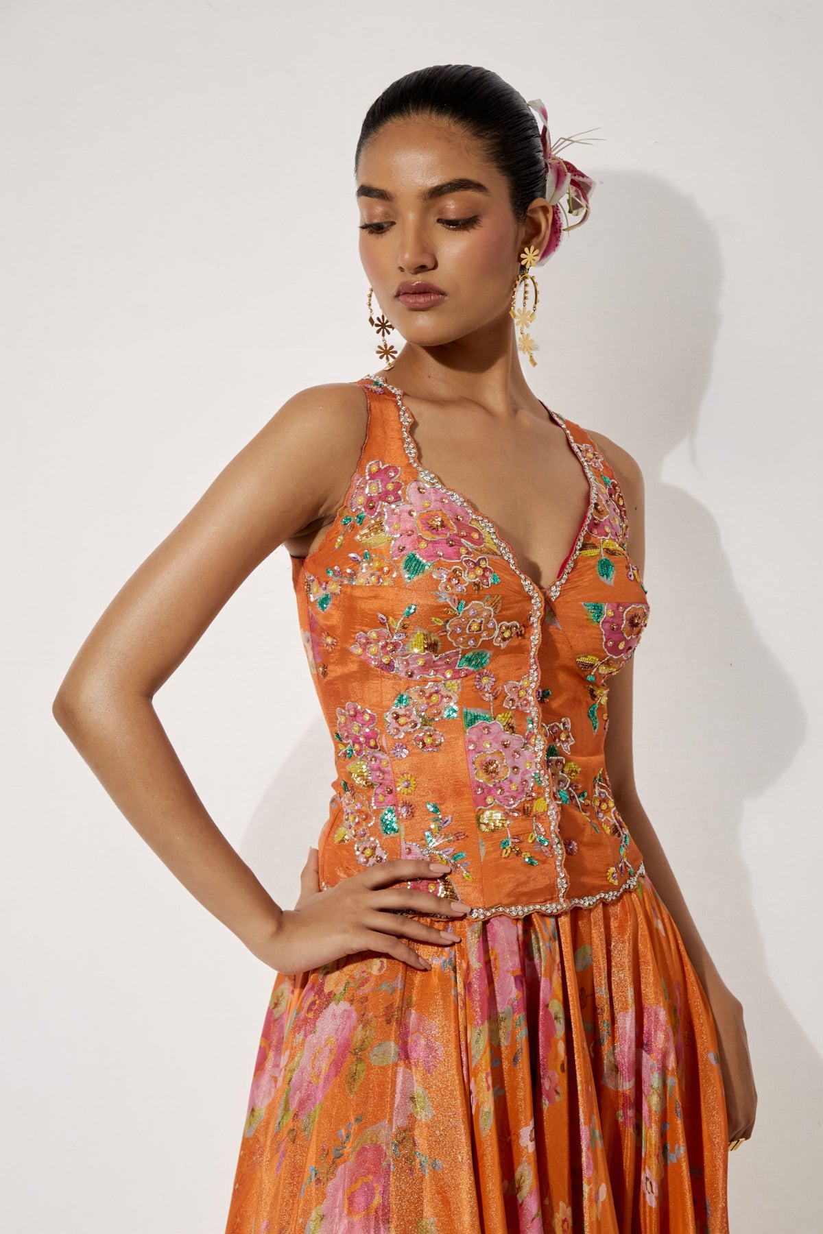 Orange Lehenga Set