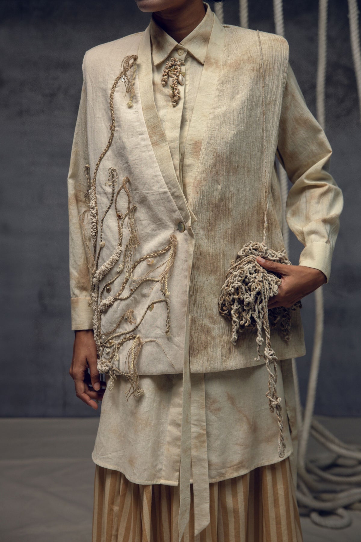 Khadi Embroidered Jacket