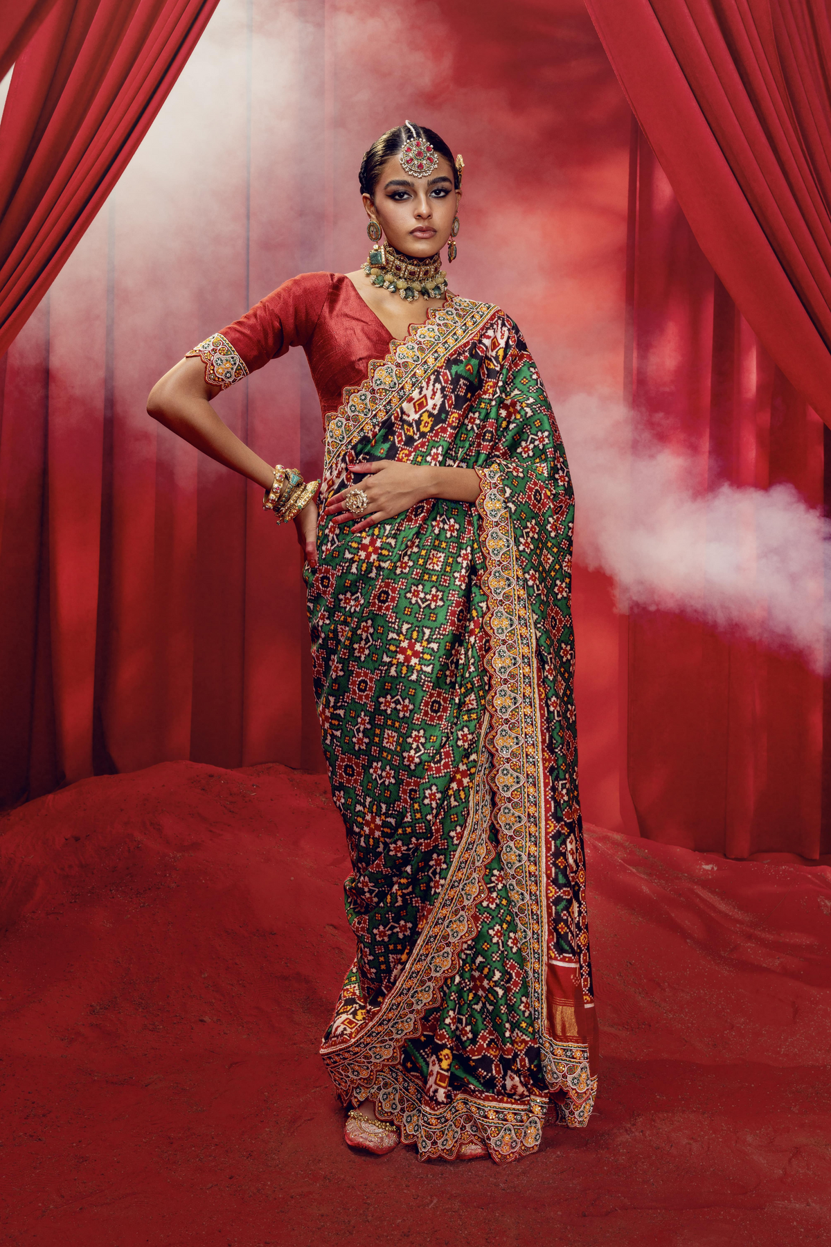 Green Patola Saree