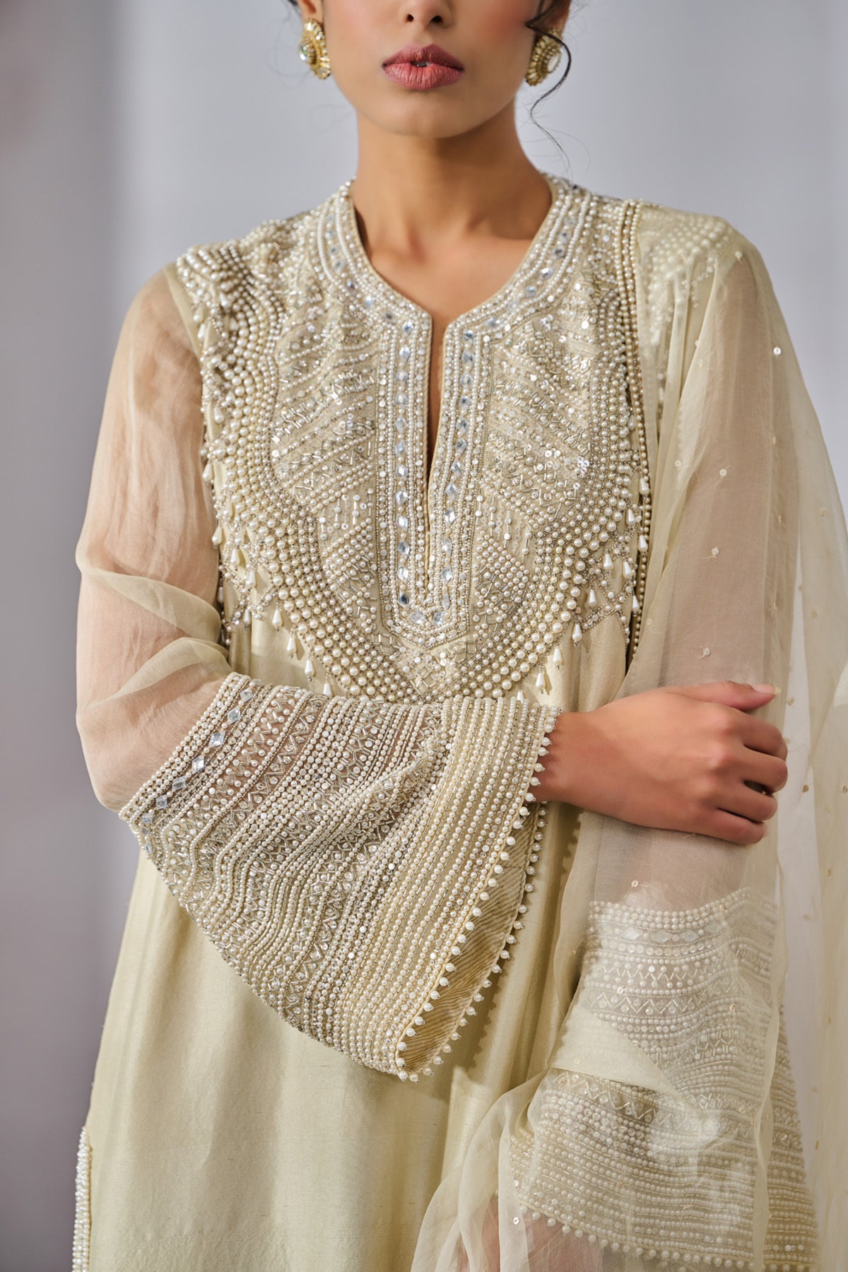 Straight Fit Hand Embroidered Kurta