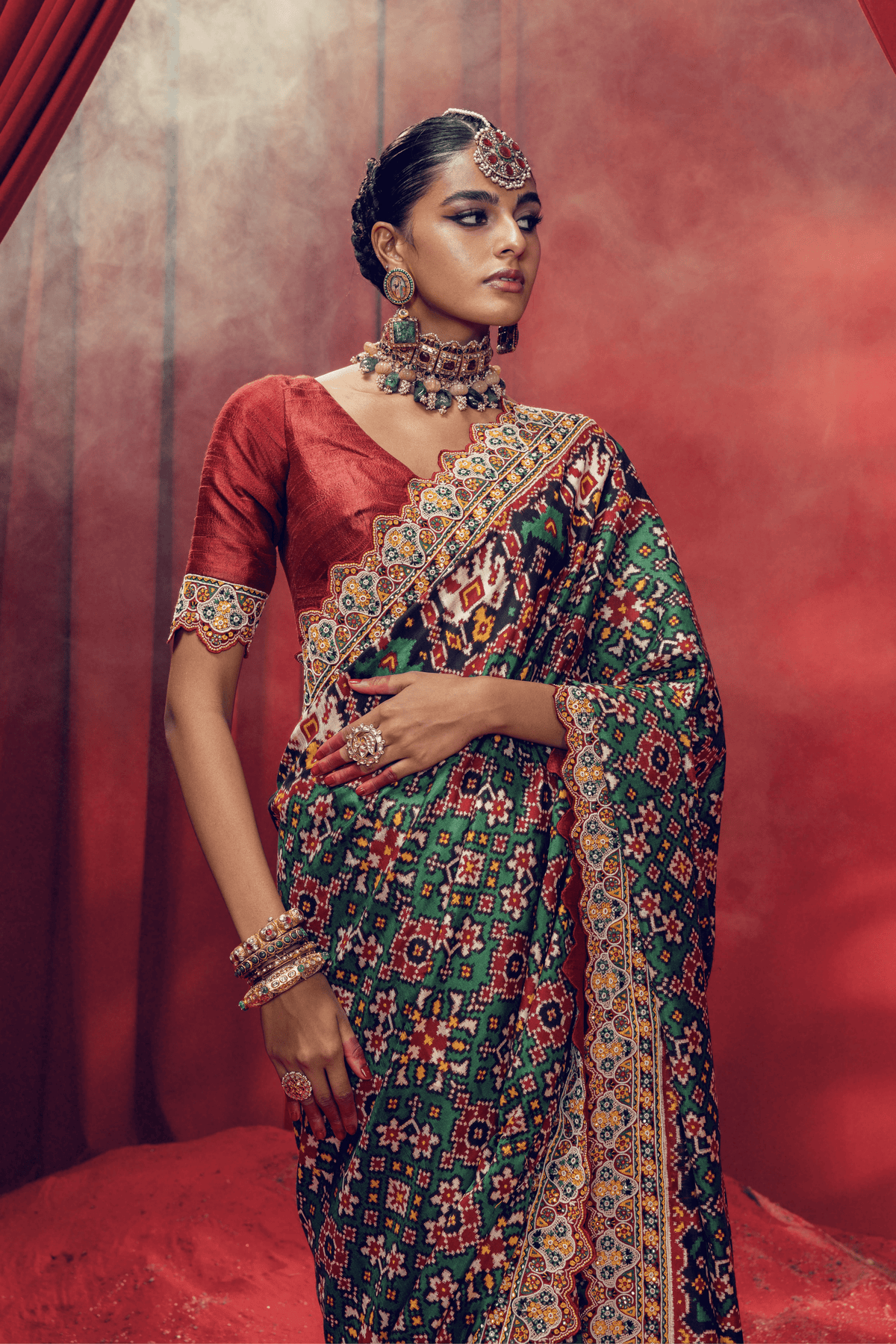 Green Patola Saree