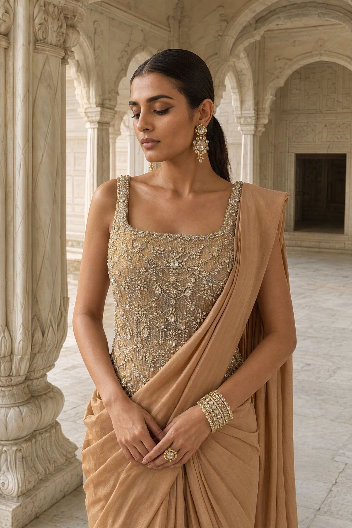 Pitambari Draped Saree Set