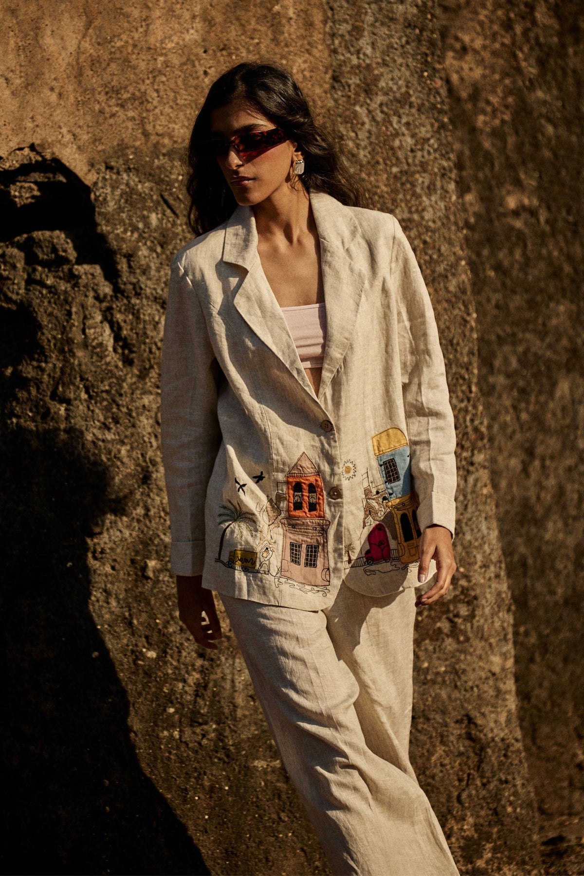 Beige Linen Blazer