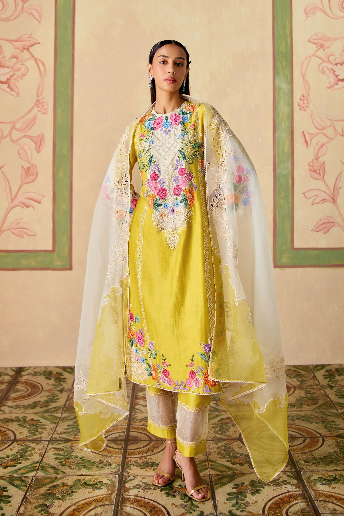Yellow Embroidered Kurta Set