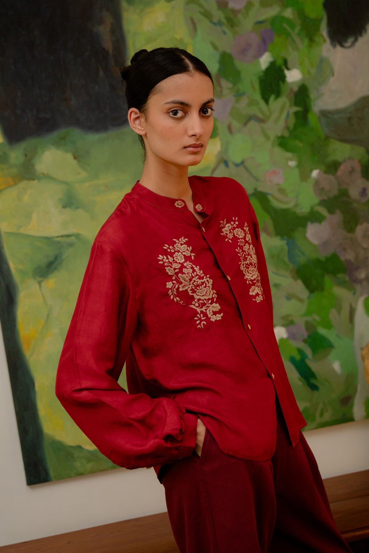 Crimson Red Sara Shirt