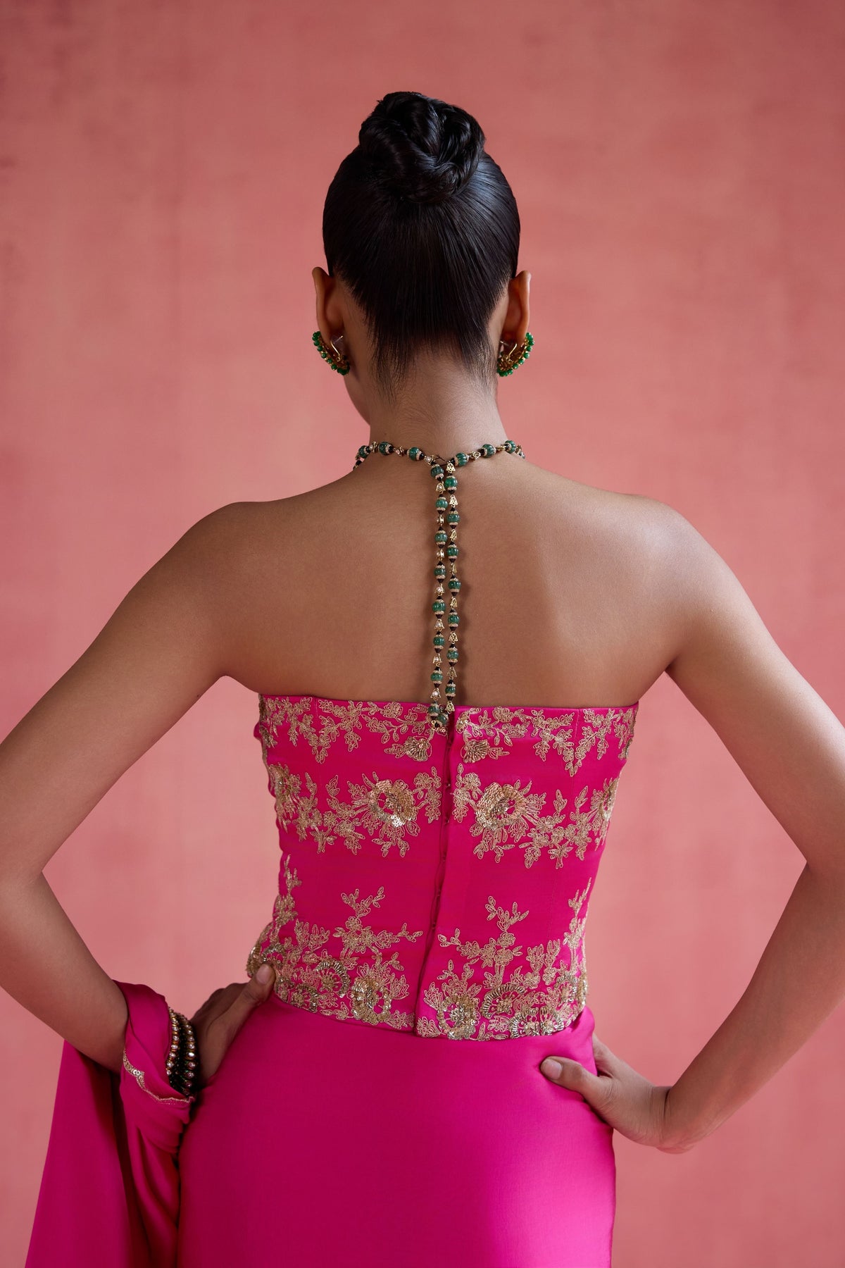 Yasmin Fuchsia Saree Set