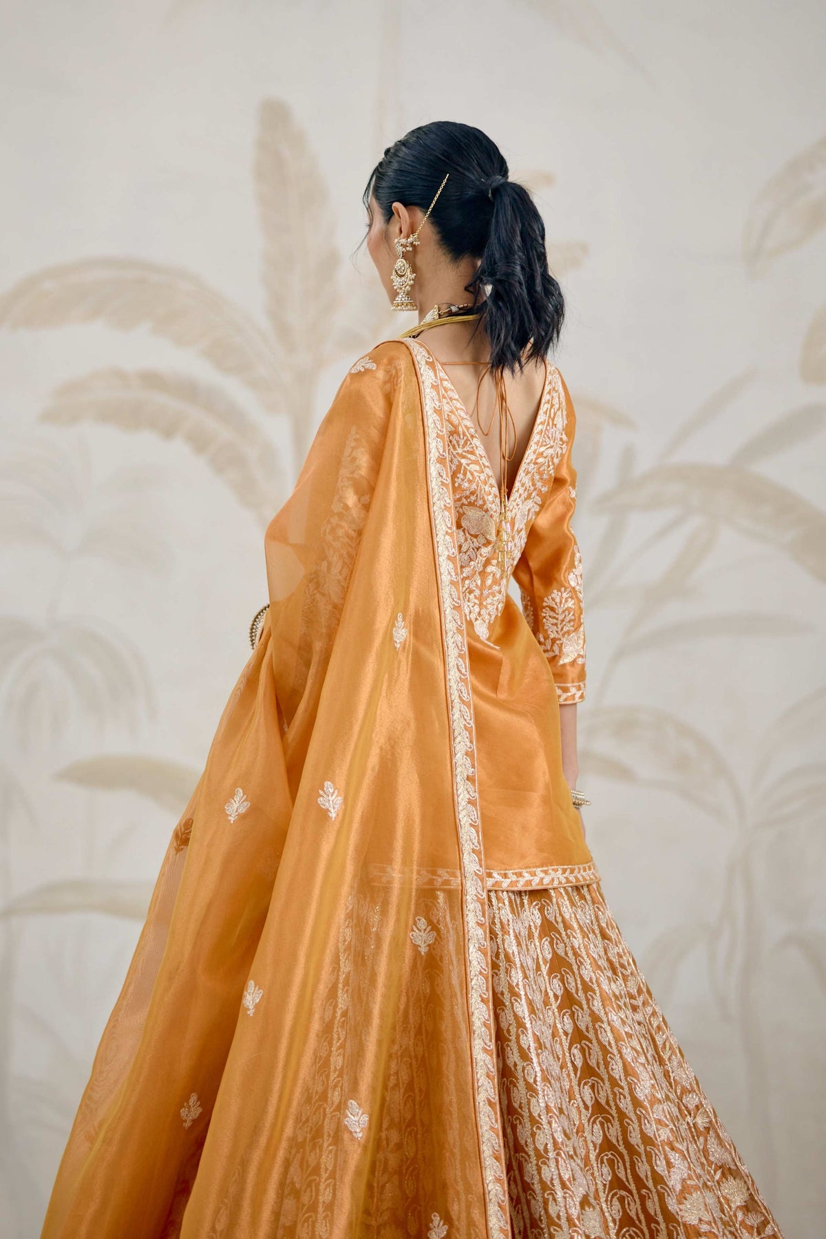 Burnt Orange Lehenga Set