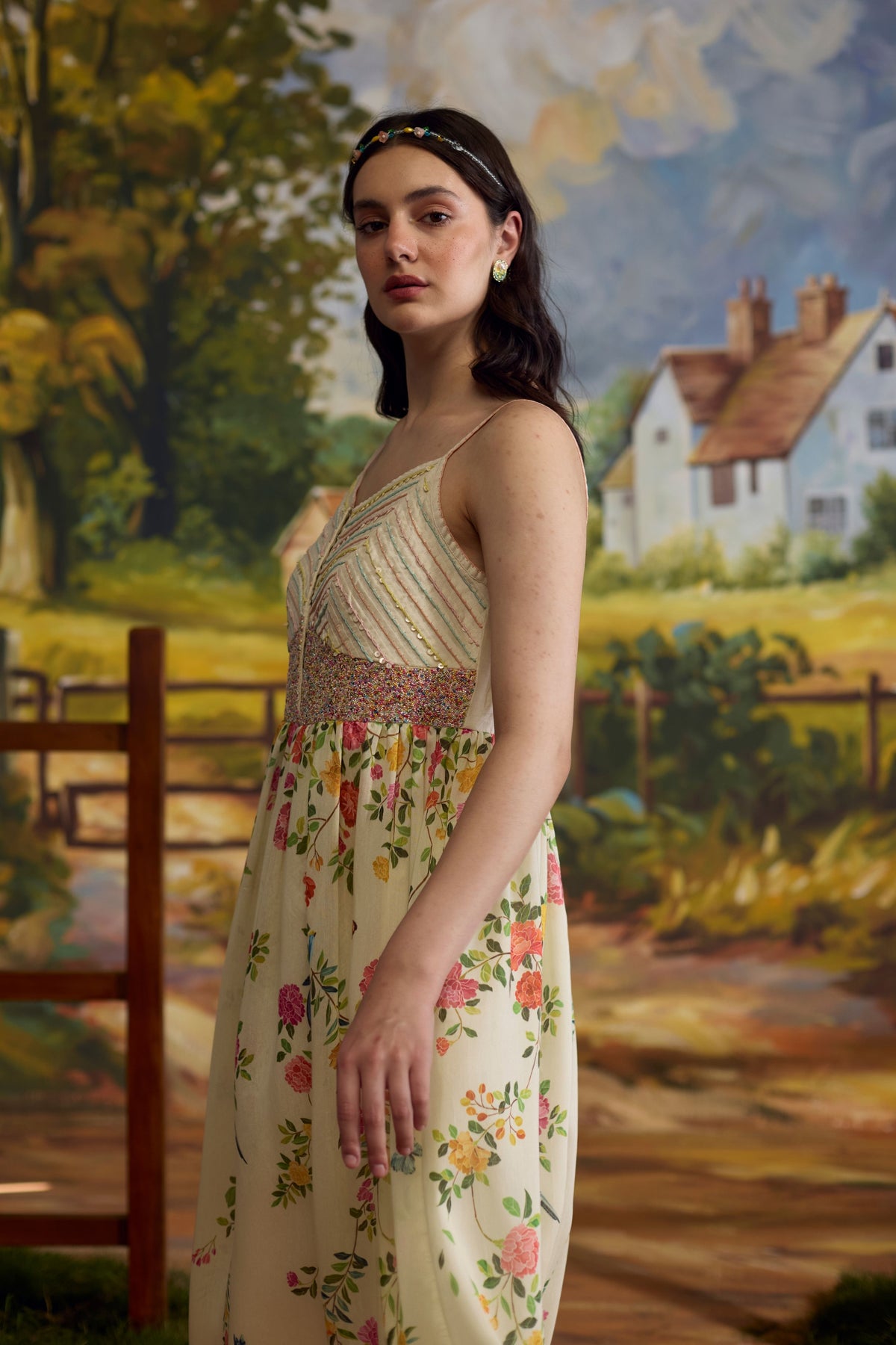 Lumina Floral Chanderi Dress