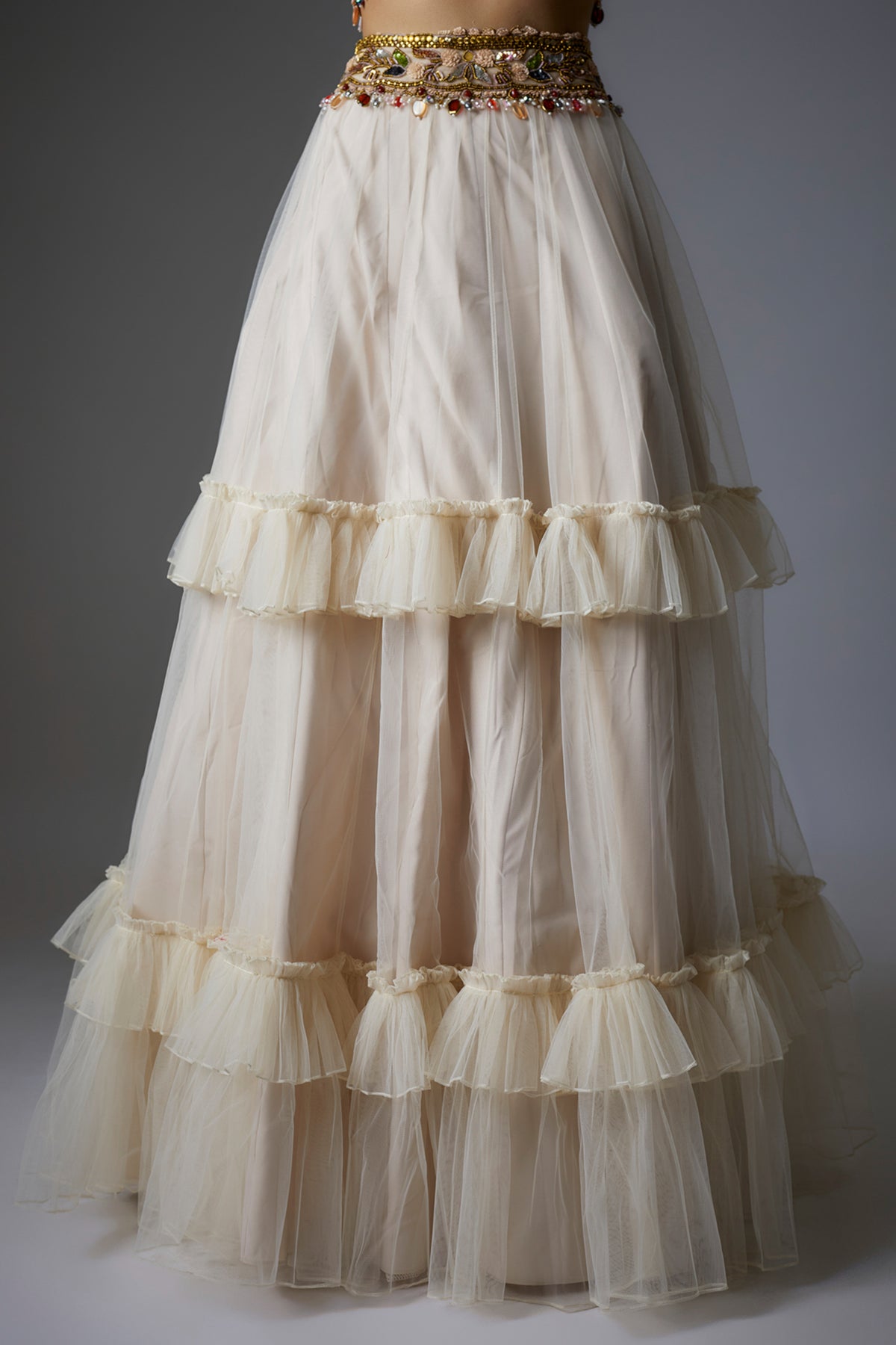 Ivory Embroidered Lehenga Set