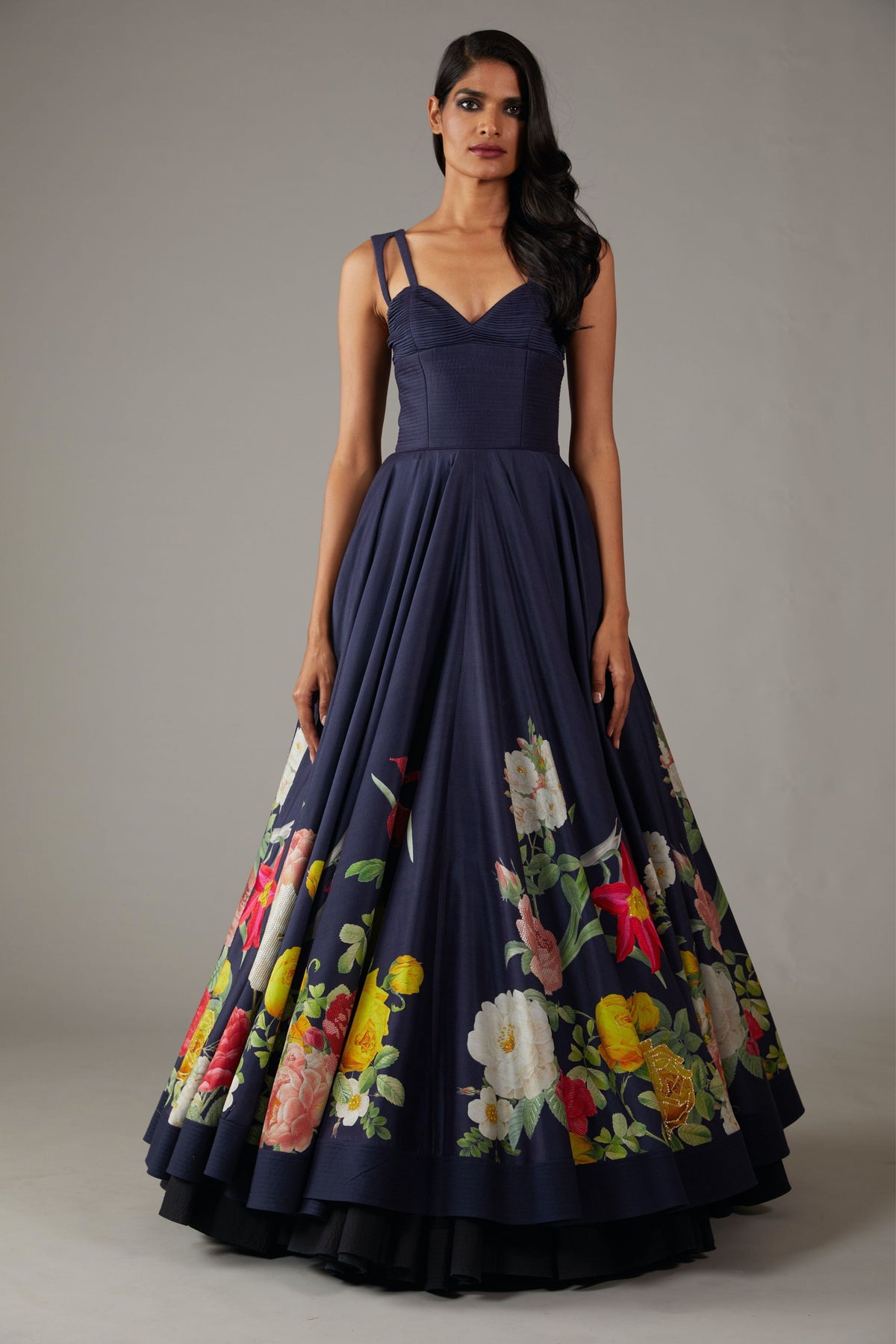 Printed Indigo Anarkali Set