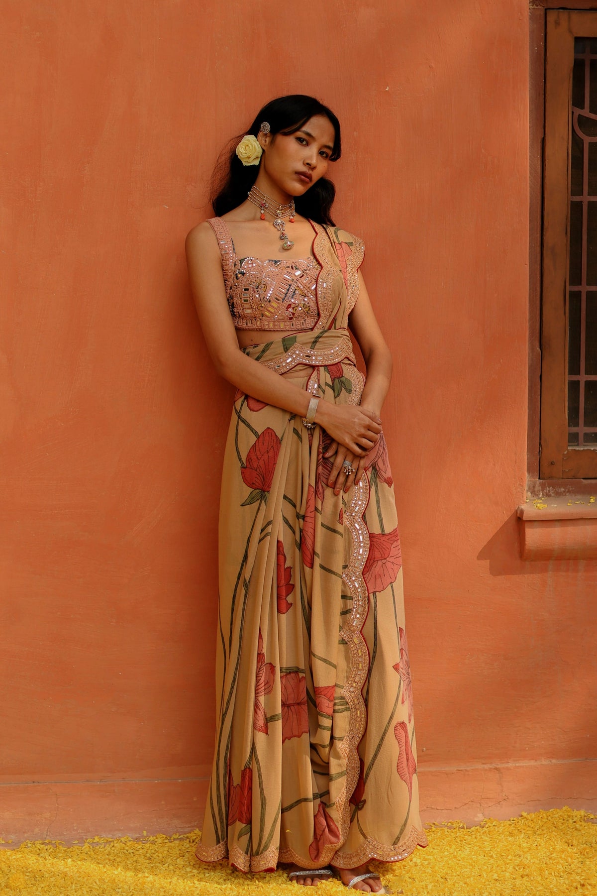 Lotus Kalam Saree