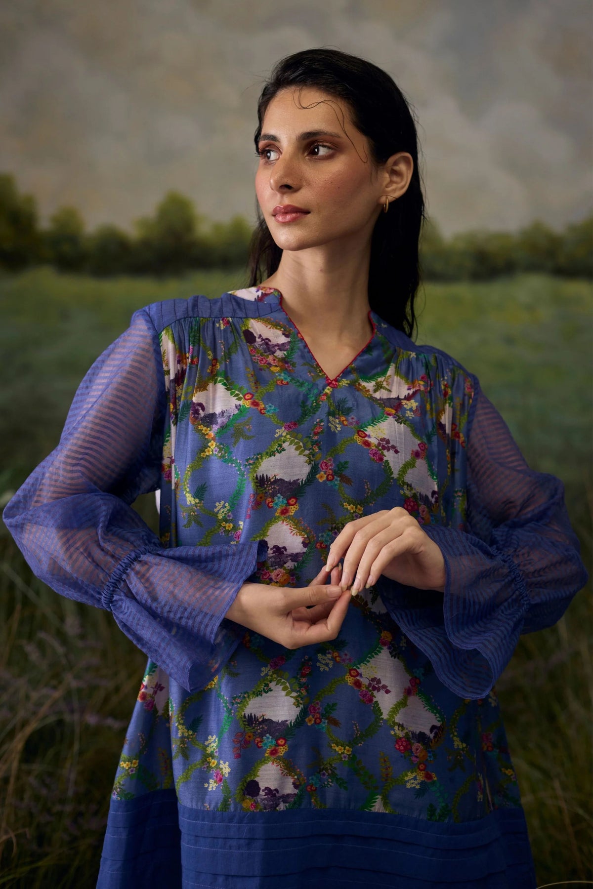 Mystic Blue Floral Top