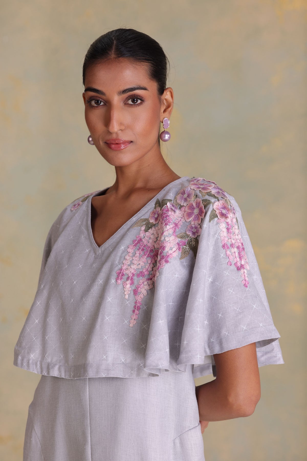 Delfina Smoke Cape Dress