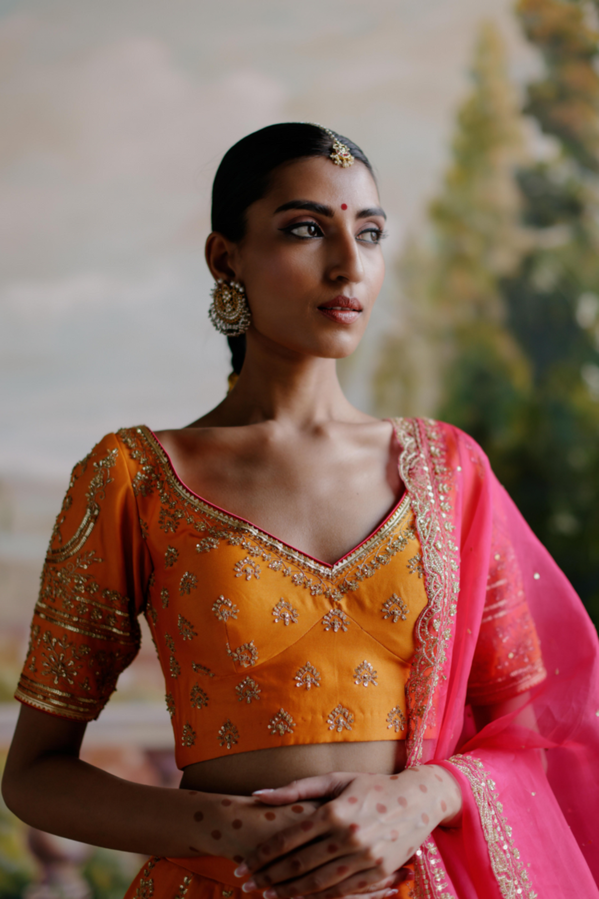 Orange Lehenga Set