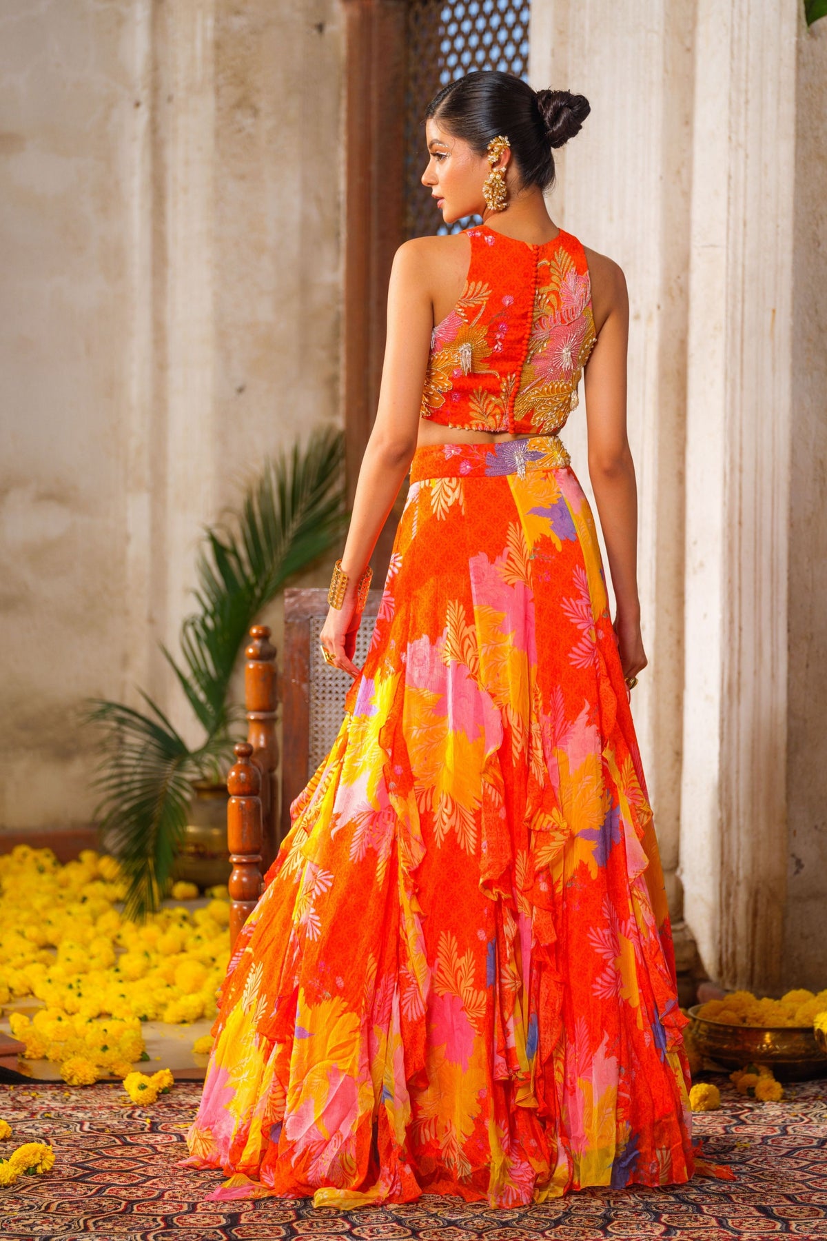 Gul Ruffled Lehenga Set