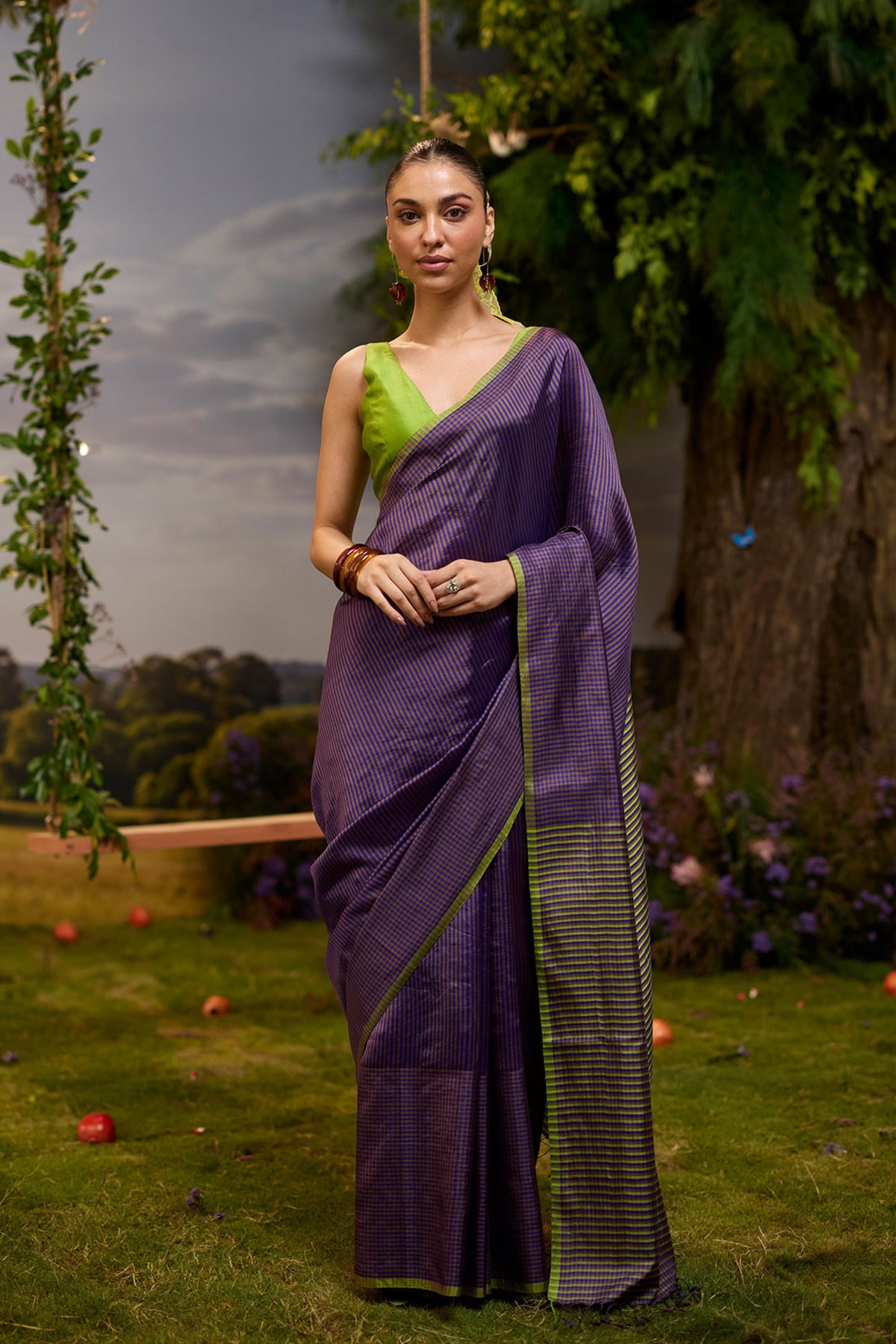 Rhythm n Rhyme Purple Saree