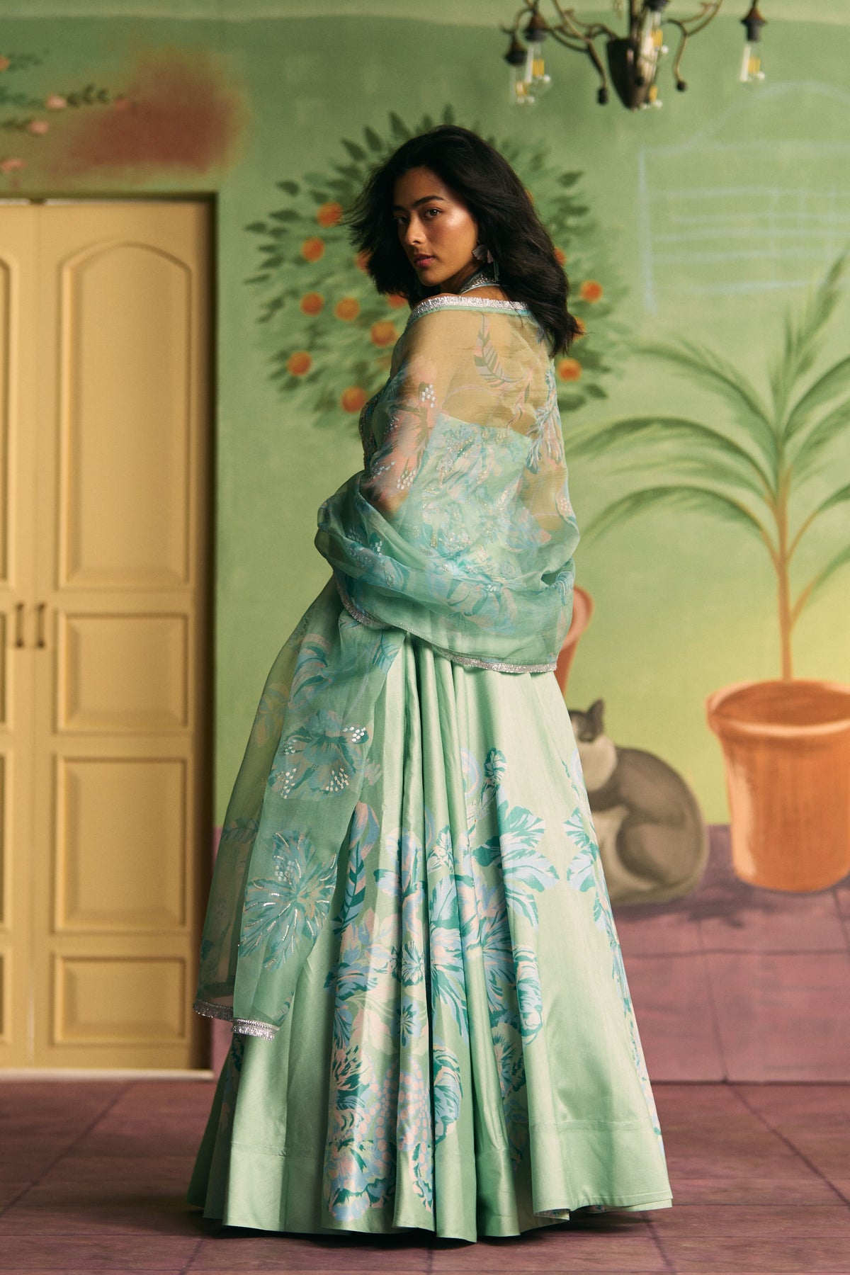 Celadon Bloom Lehenga Set