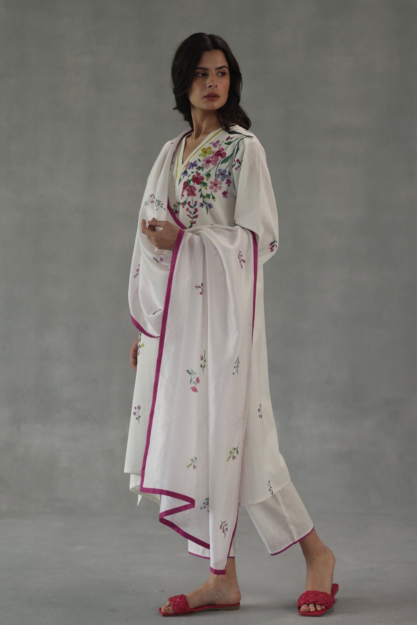 White Viola Kurta Set - Roza Pret - Elahe