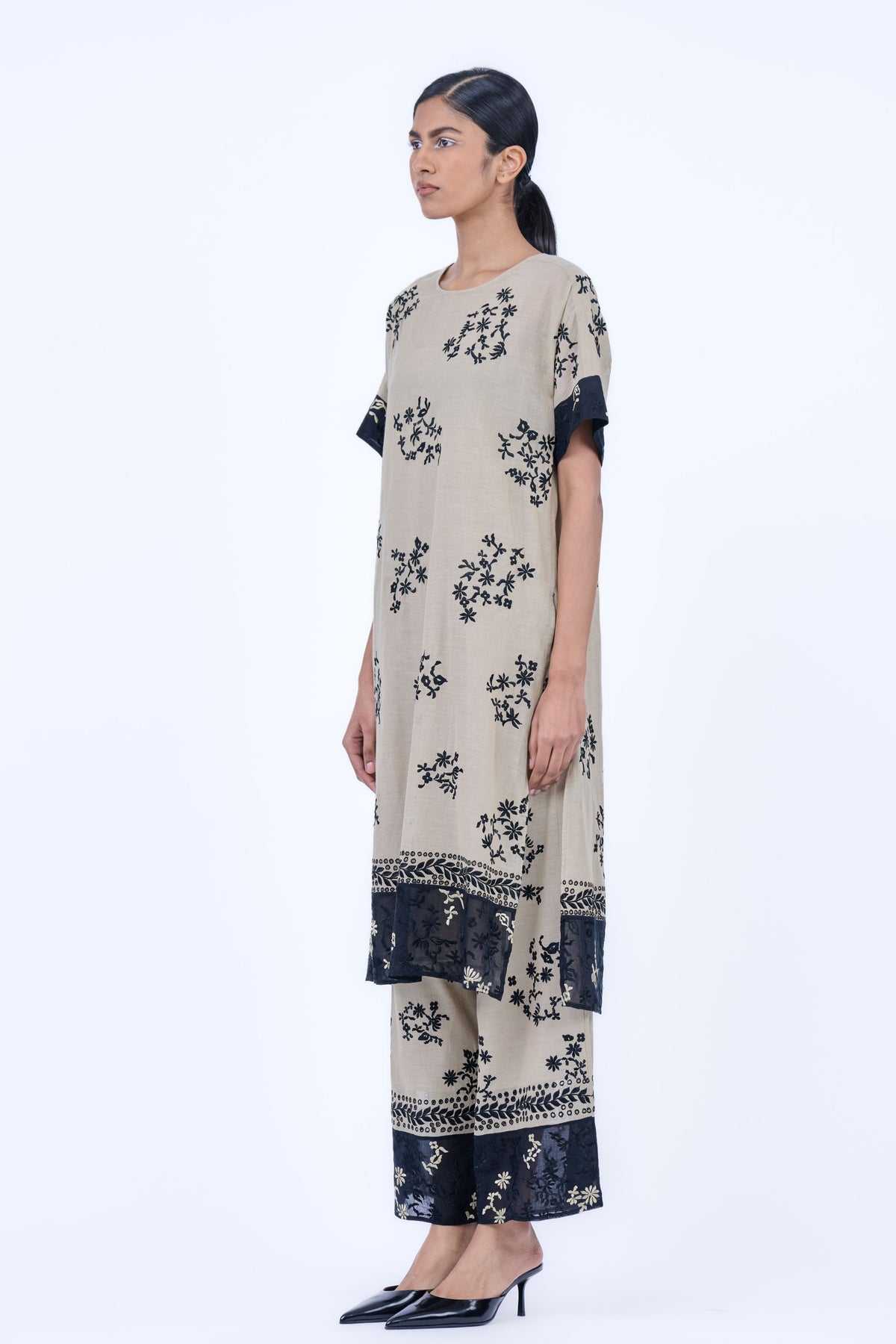 Threadwork Cotton Kurta
