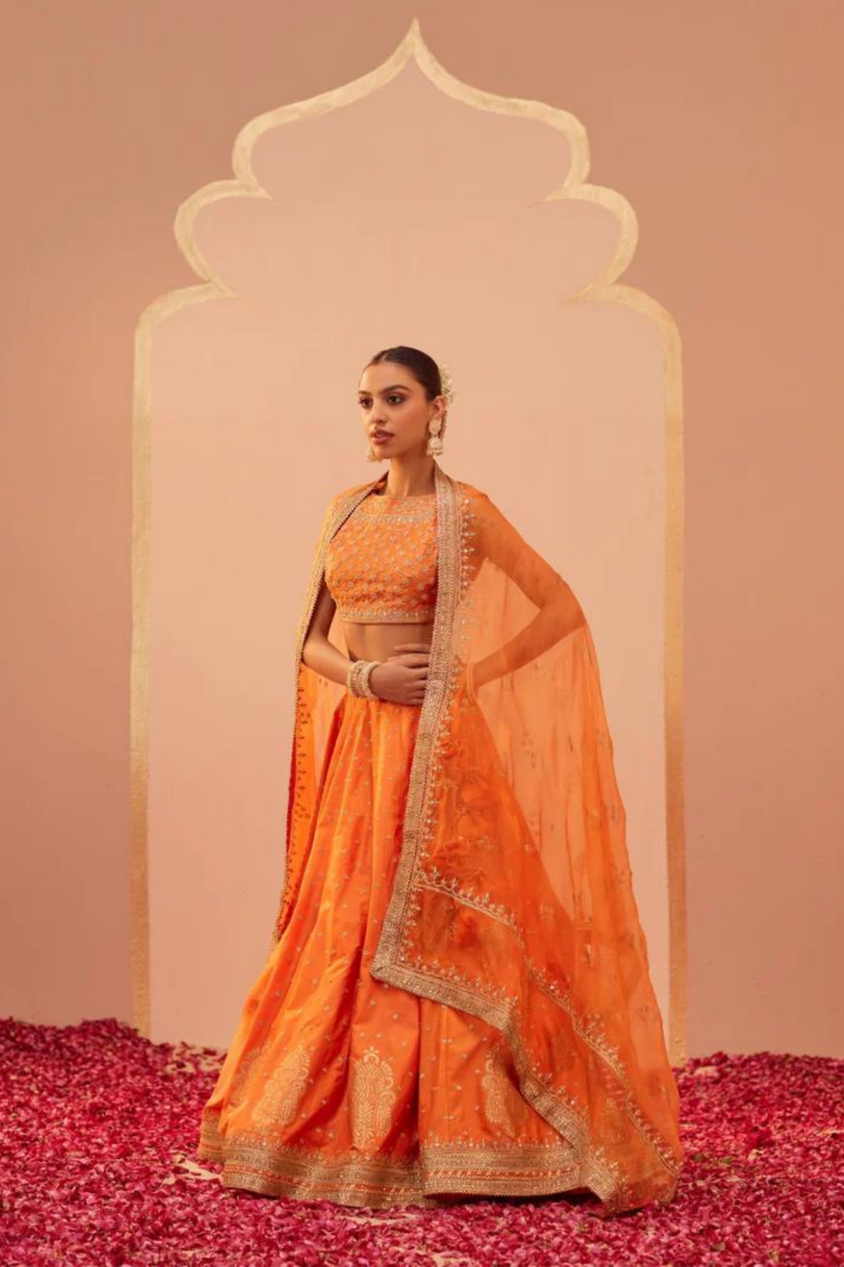 Tanisha Orange Lehenga Set