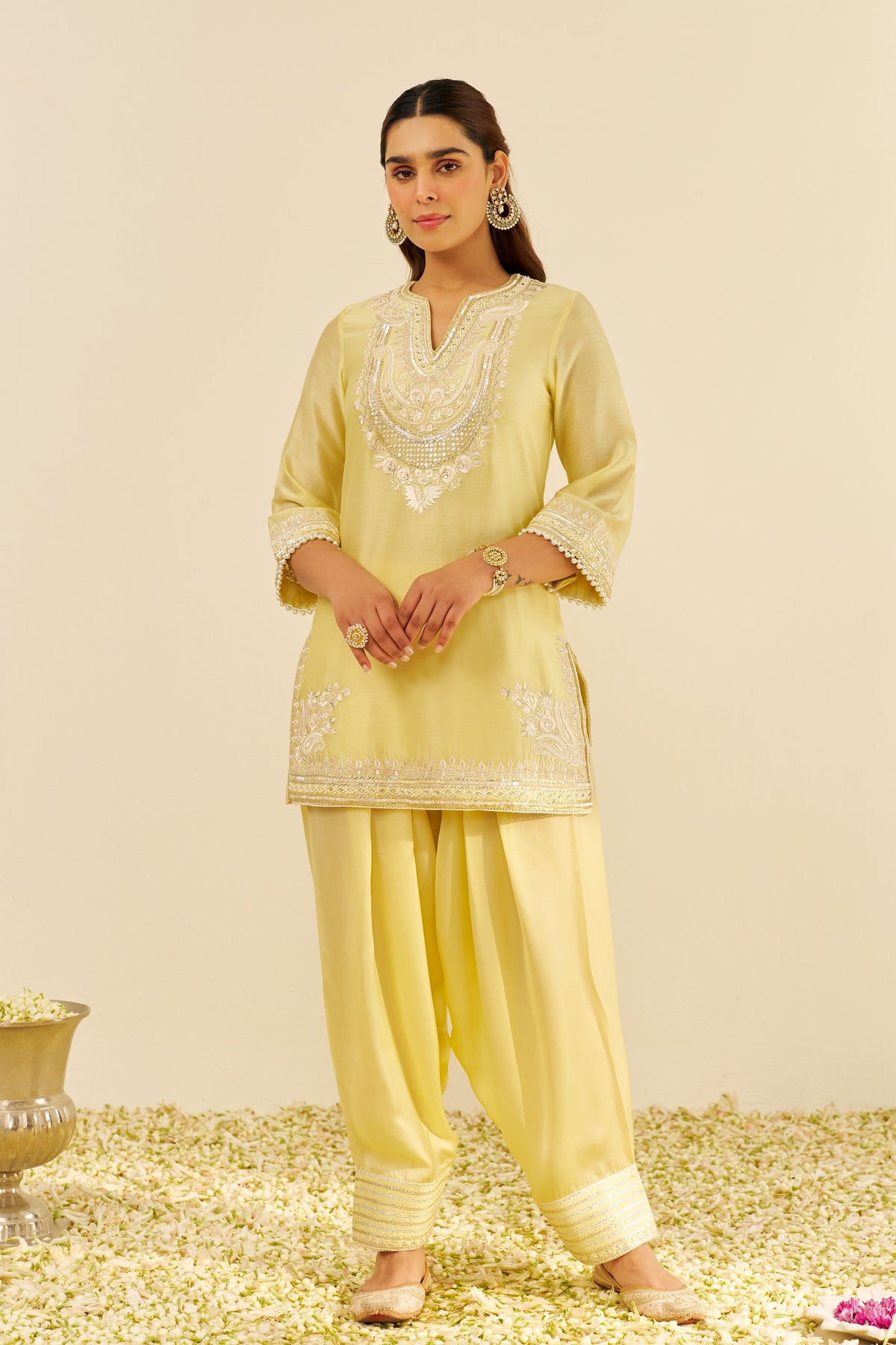 Sara Kurta With Salwar in Yellow