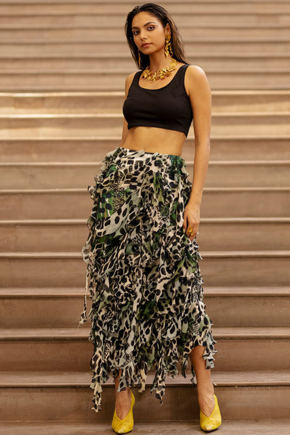 Ruffle Layered Skirt