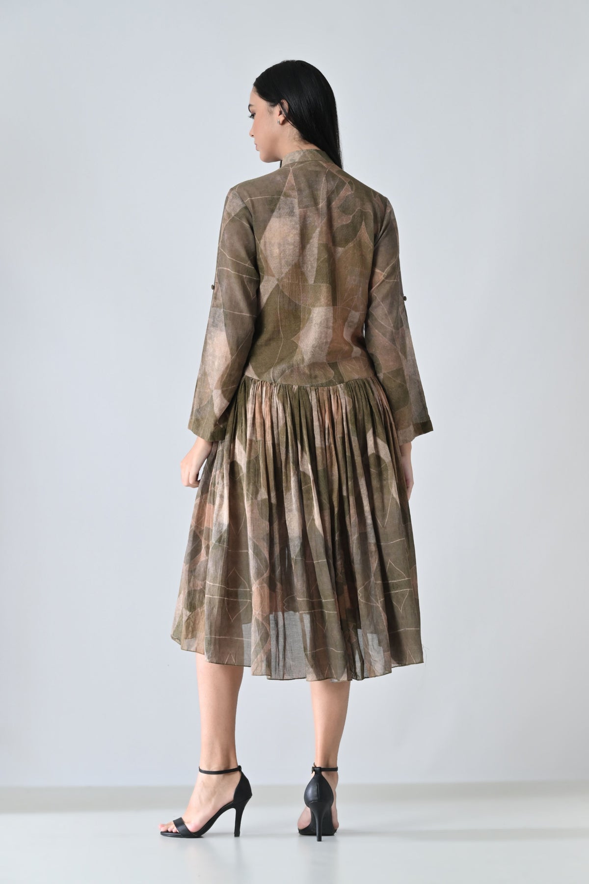 Beige Earth Muse Gathered Dress