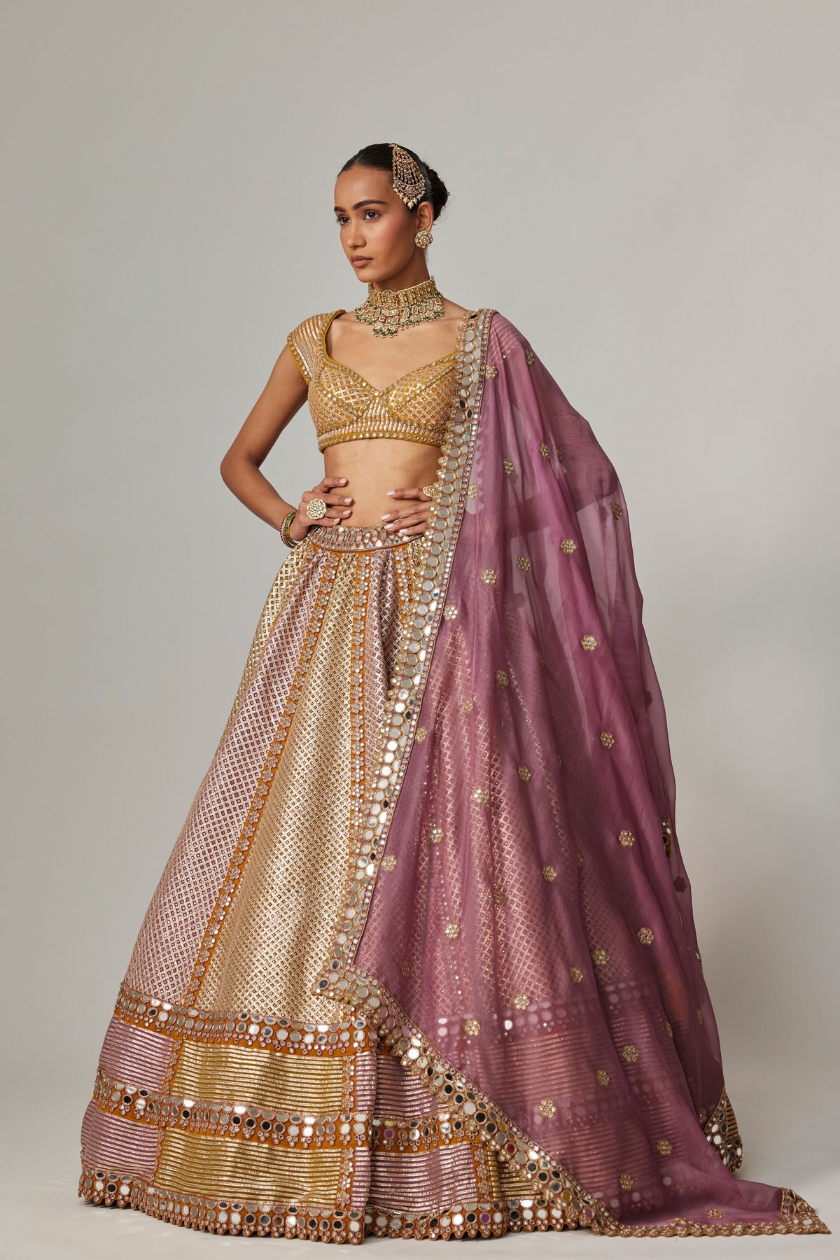 Mustard Multicolor Lehenga Set