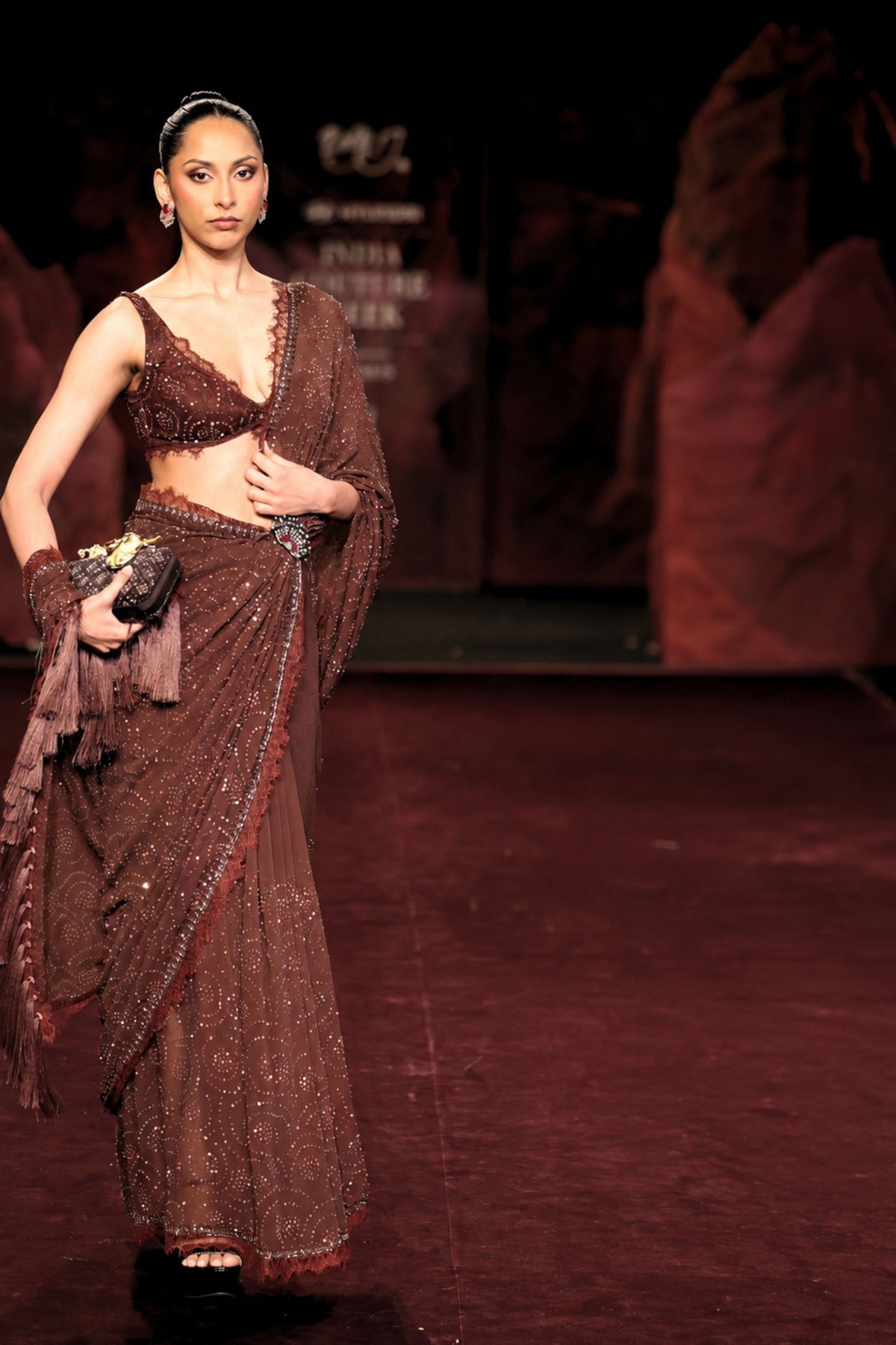 Mocha Noor Saree Set