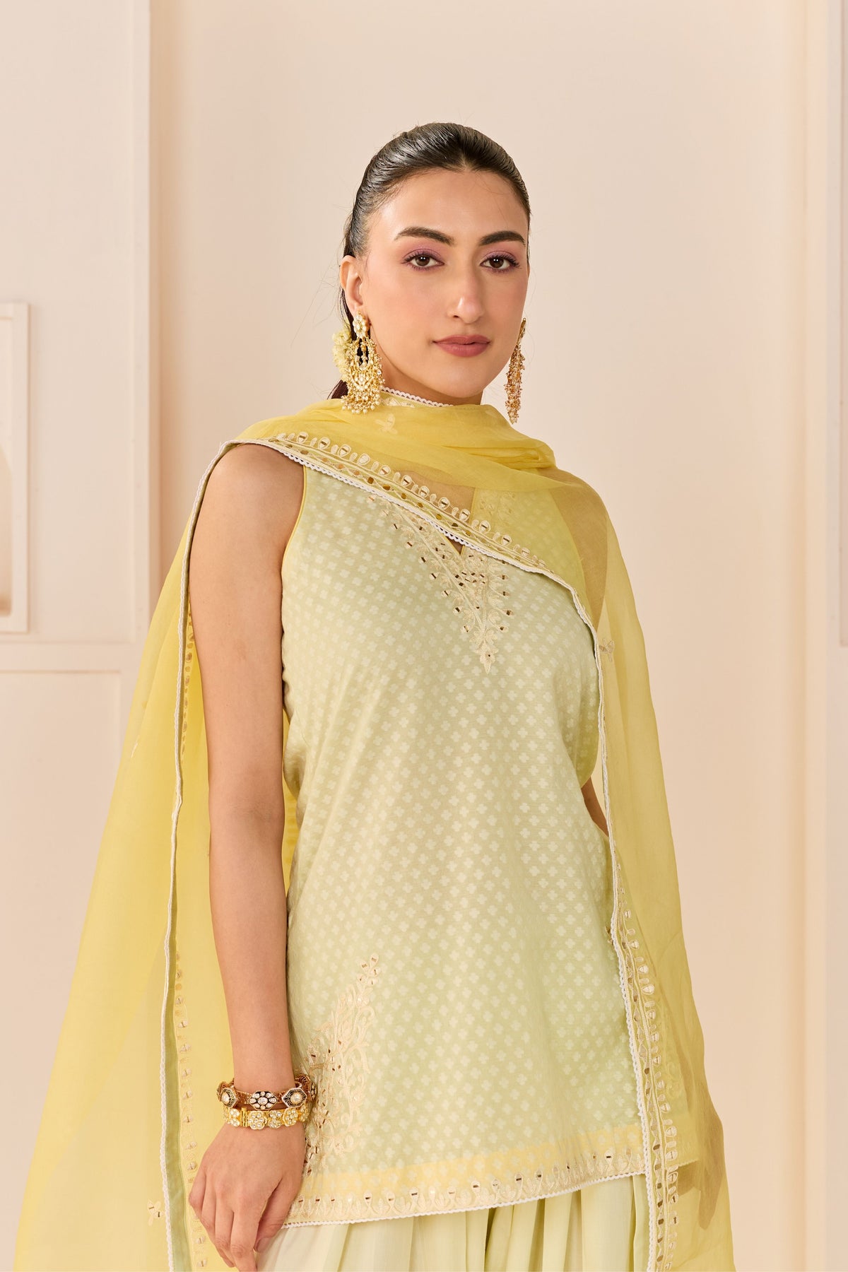 Miral Mint Green Short Kurta Set