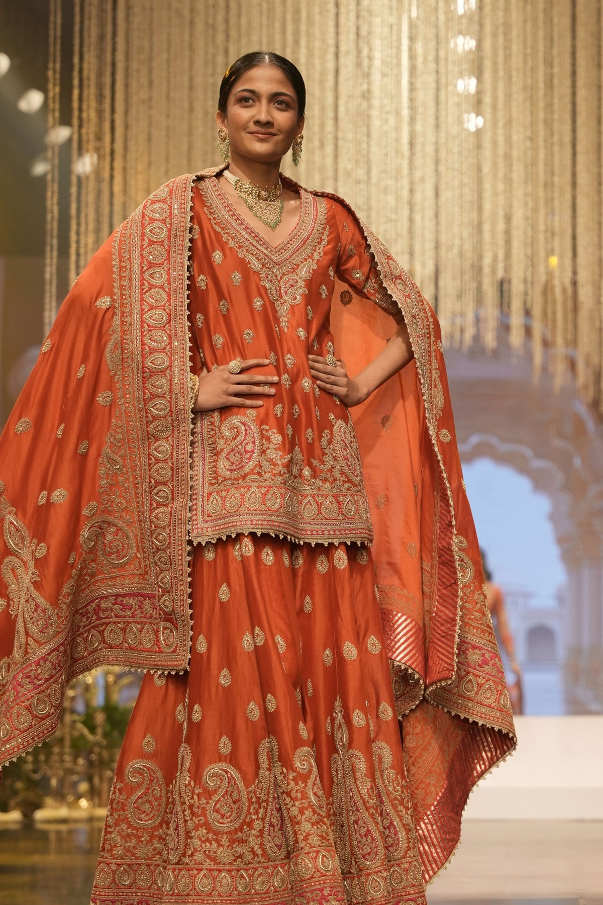 Burnt Orange Sharara Set