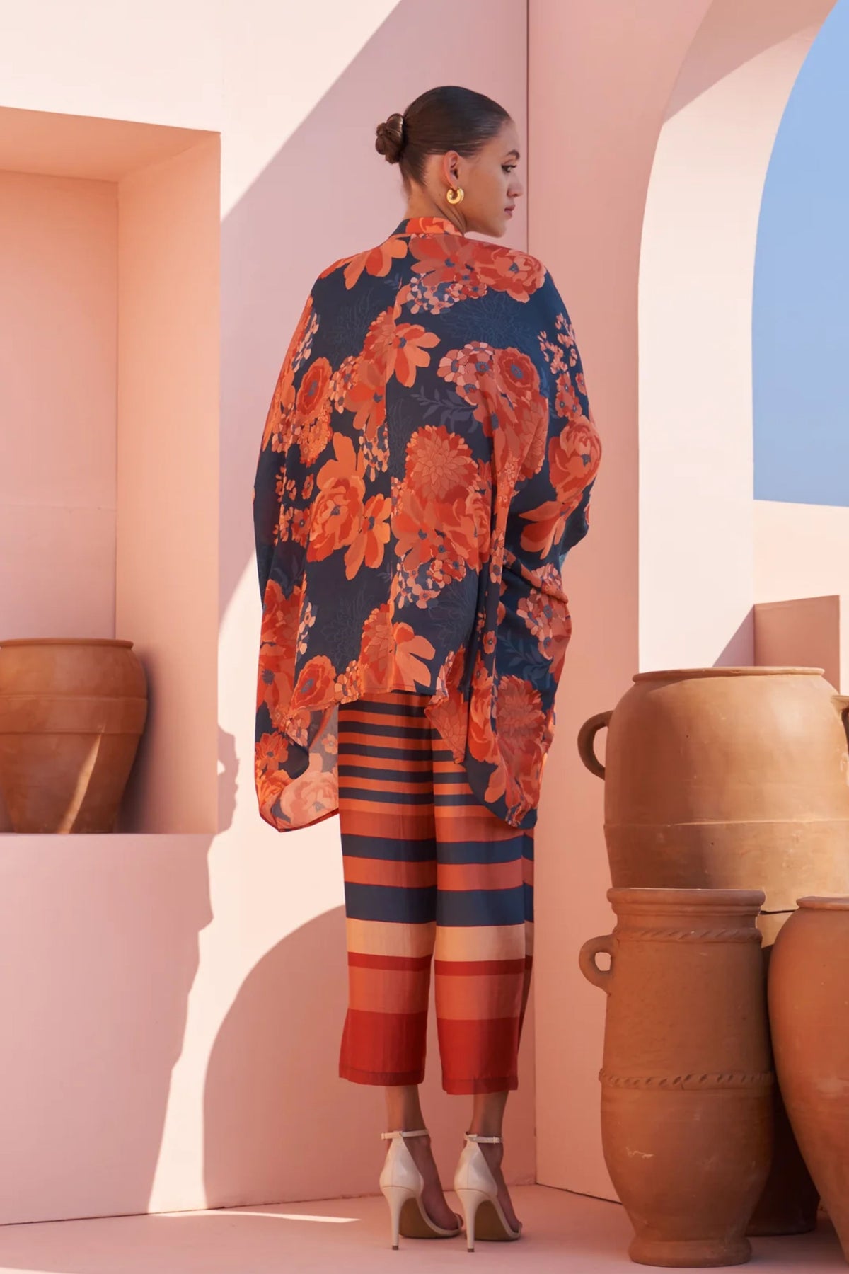 Navy Moroccan Coin Yoke Co-ord Set