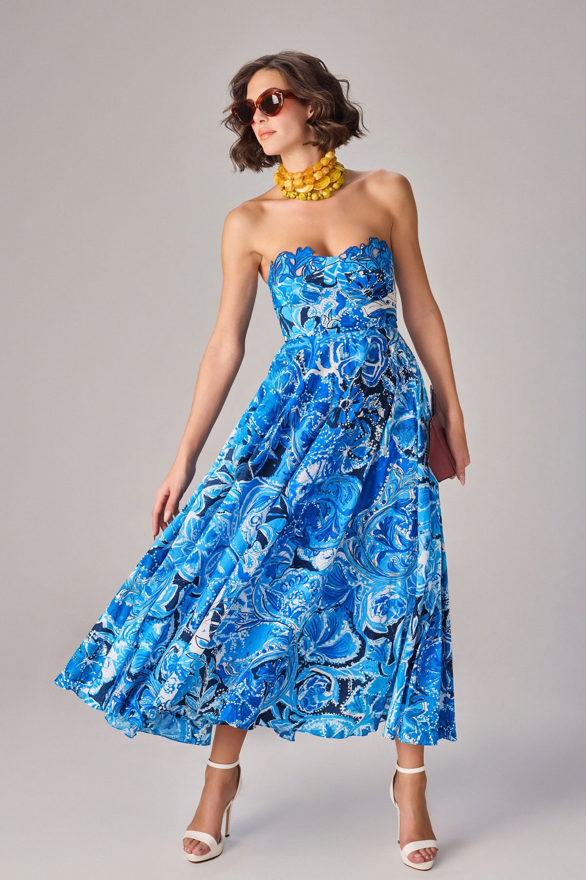Ocean Flowers Myra Dress