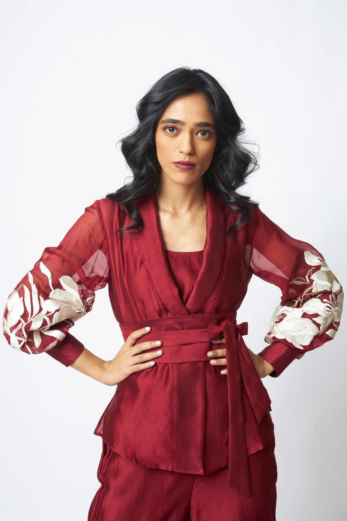 Burgundy Reva Blazer Set