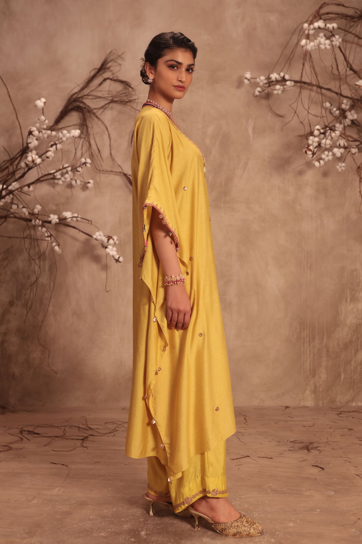 Dark Yellow Kaftan Set
