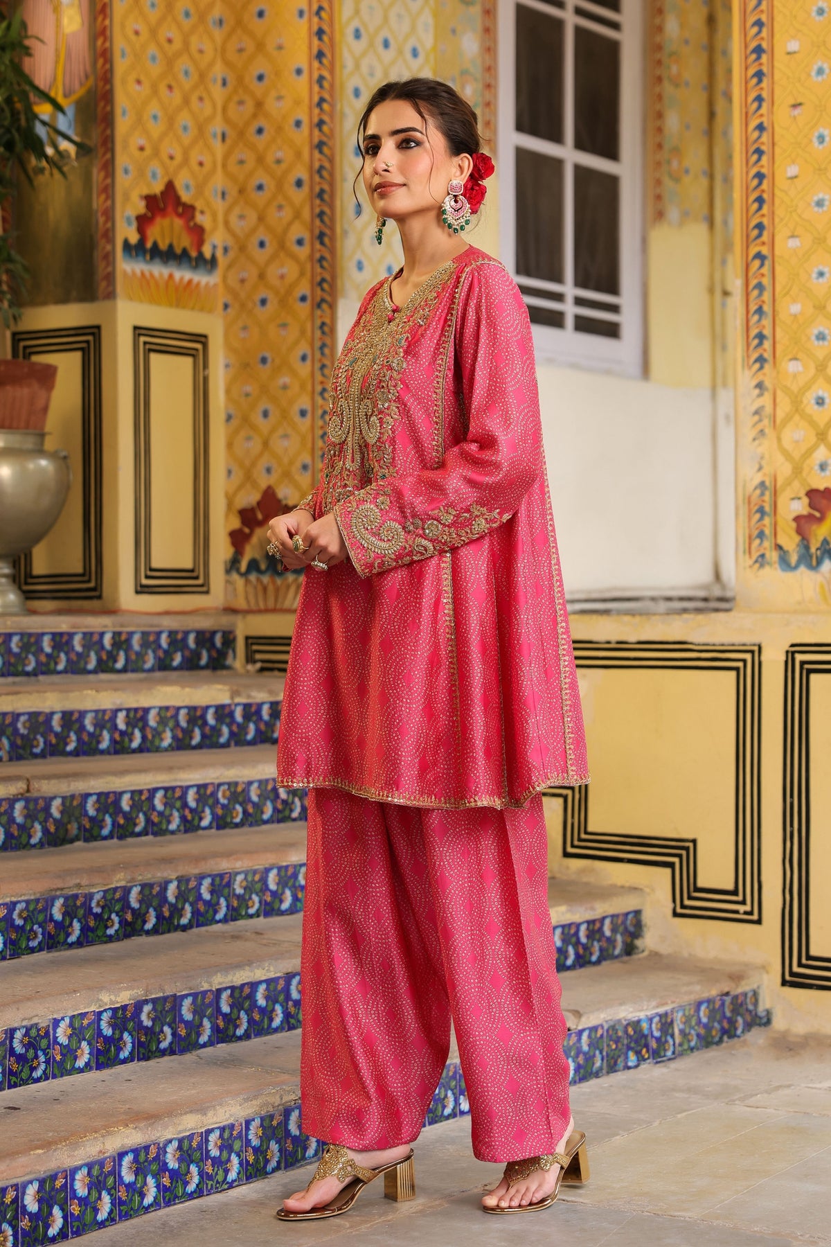 Ahista Pink Short Kurta Set