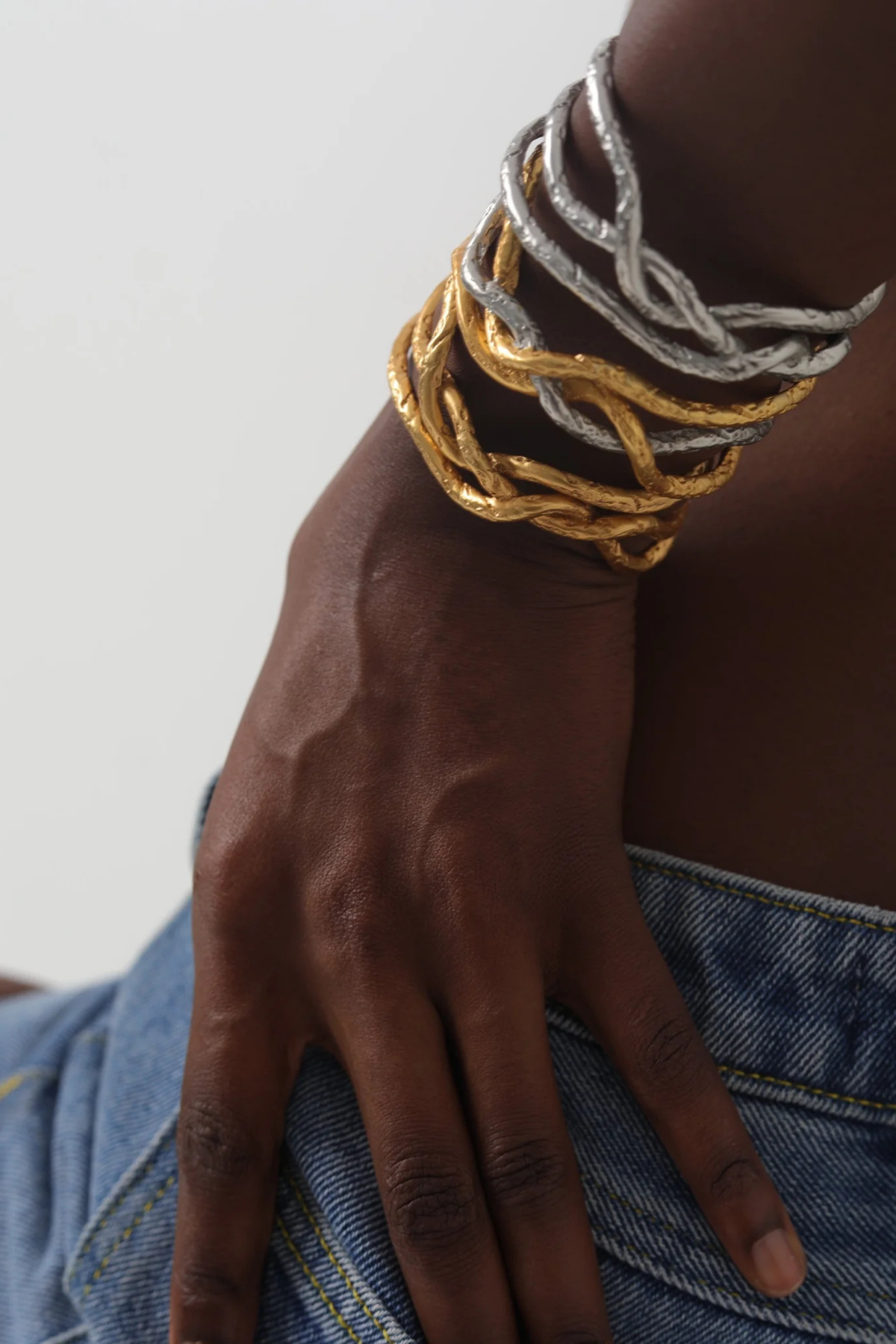 Entwined Bangle Two Tone