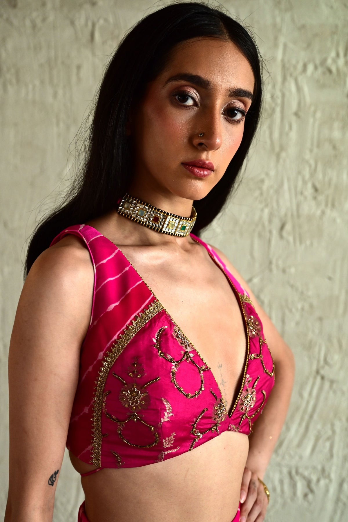 Hot Pink Choli Sharara Set