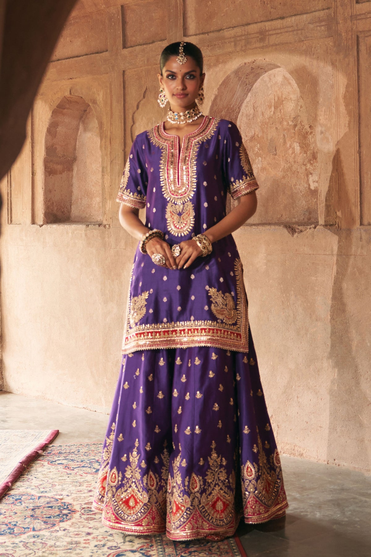 Areesha Purple Sharar Set