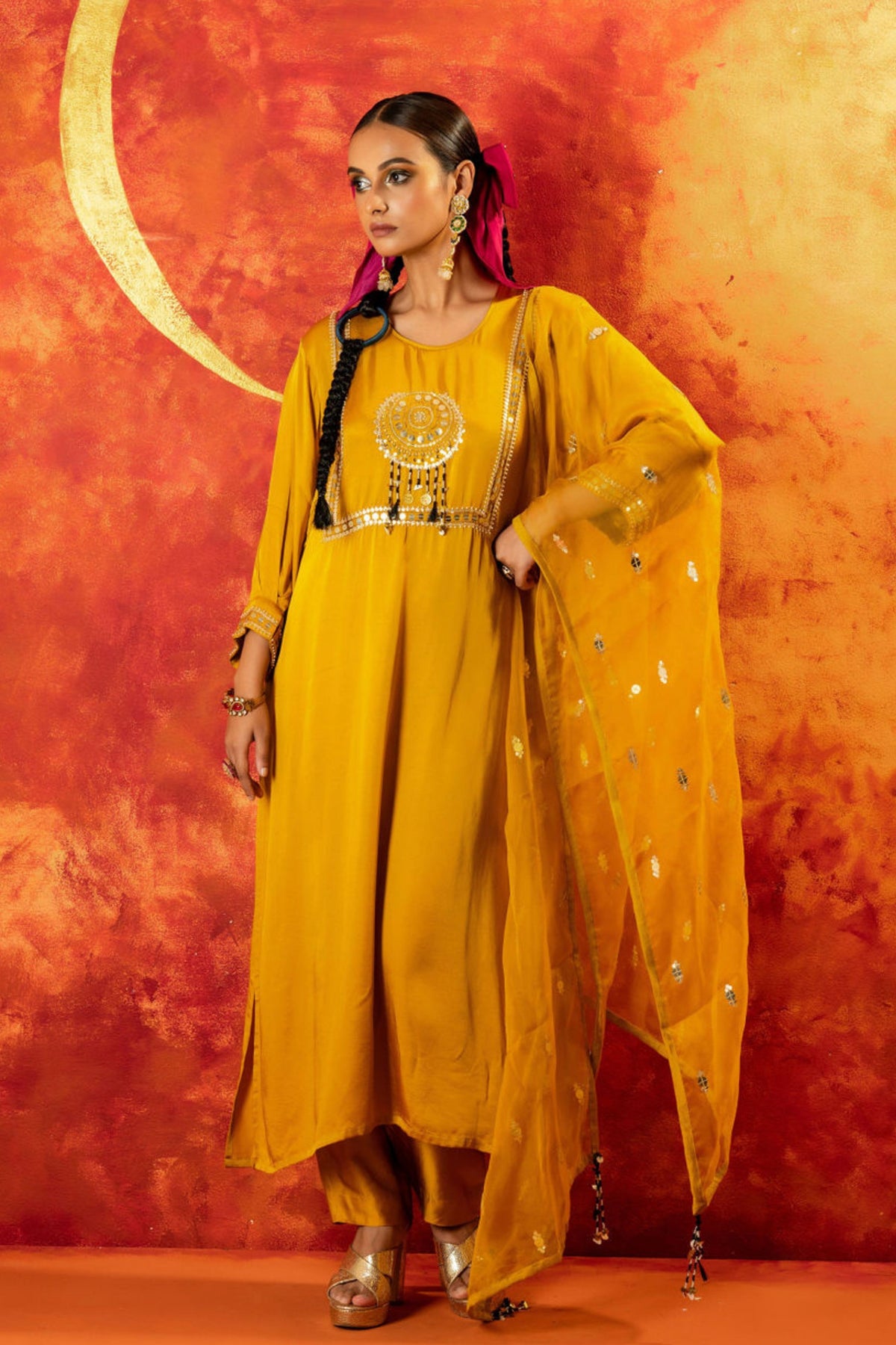 Mahi Mustard Straight Kurta Set
