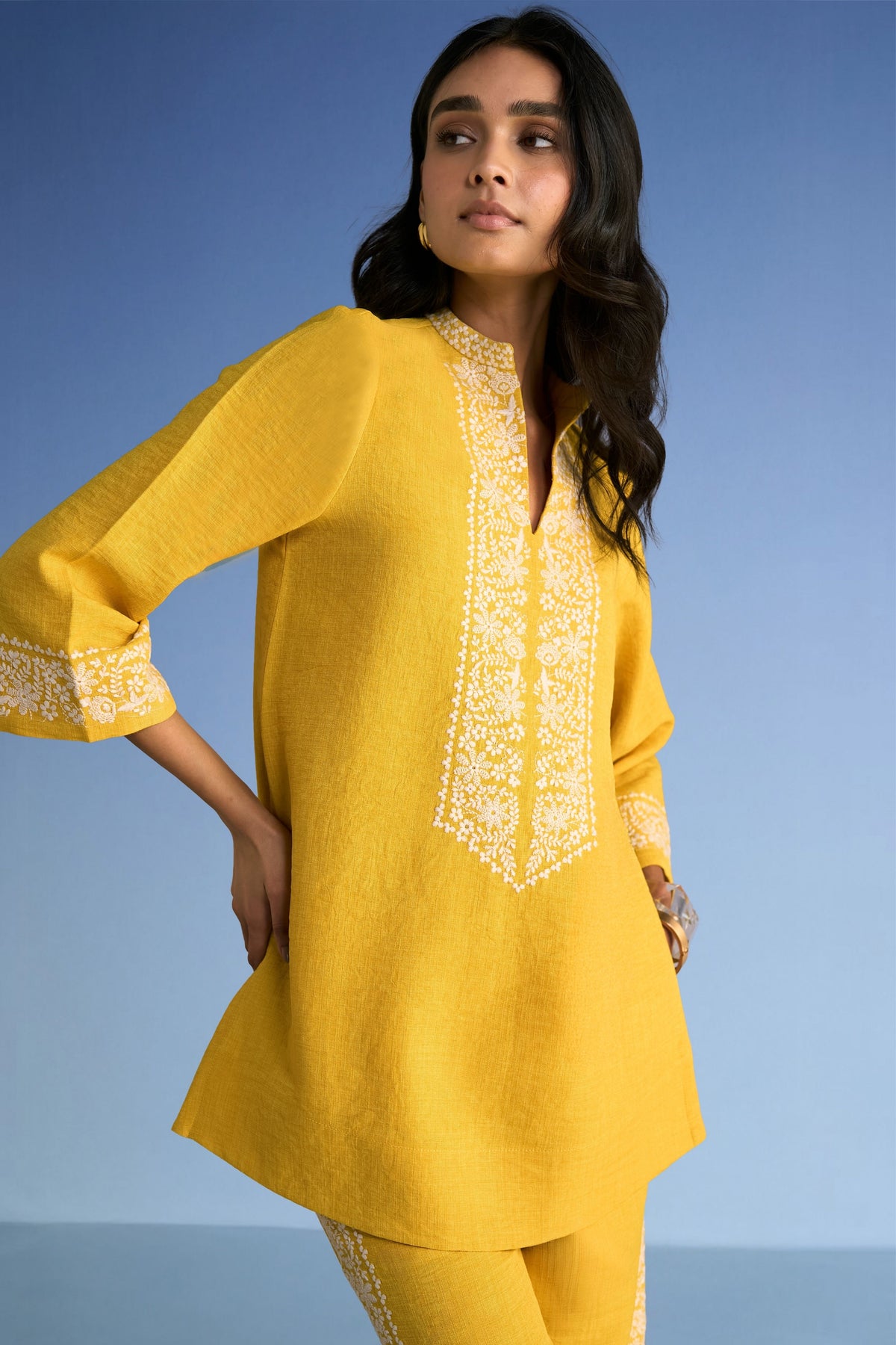 Embroidered Yellow Co-ord Set