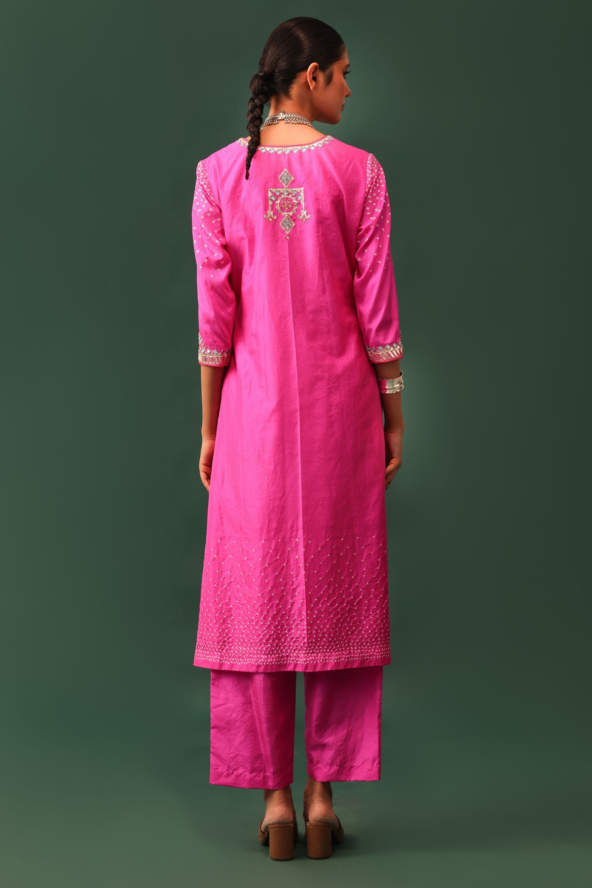 Rani Bandhani Gota Kurta Set