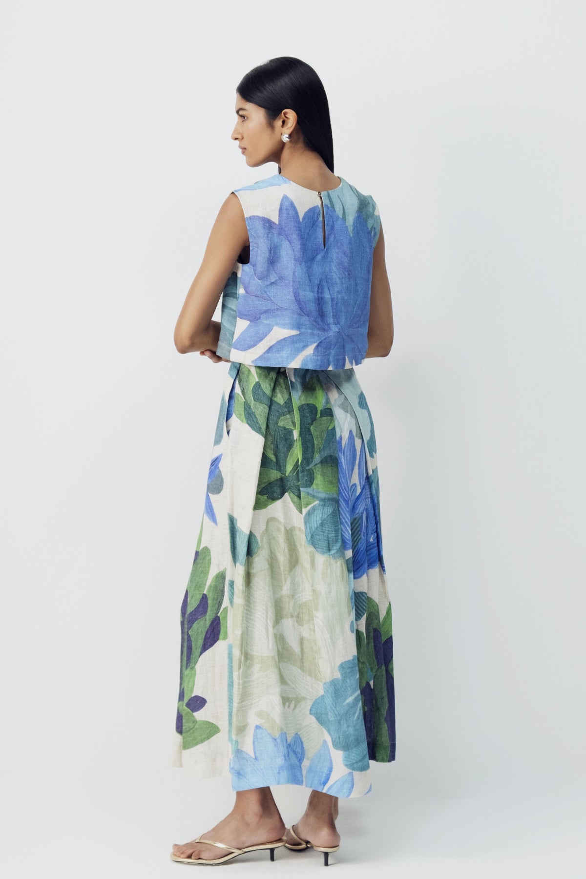 Garden Party Linen Top and Skirt Set