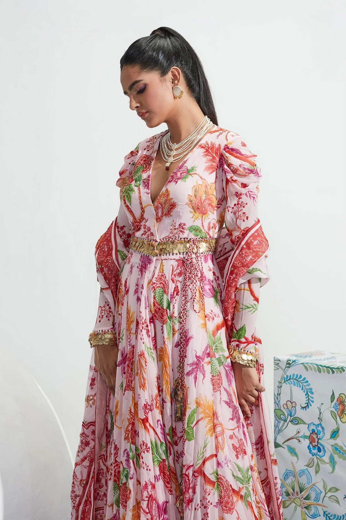 Zuma Blush Embroidered Angrakha Set