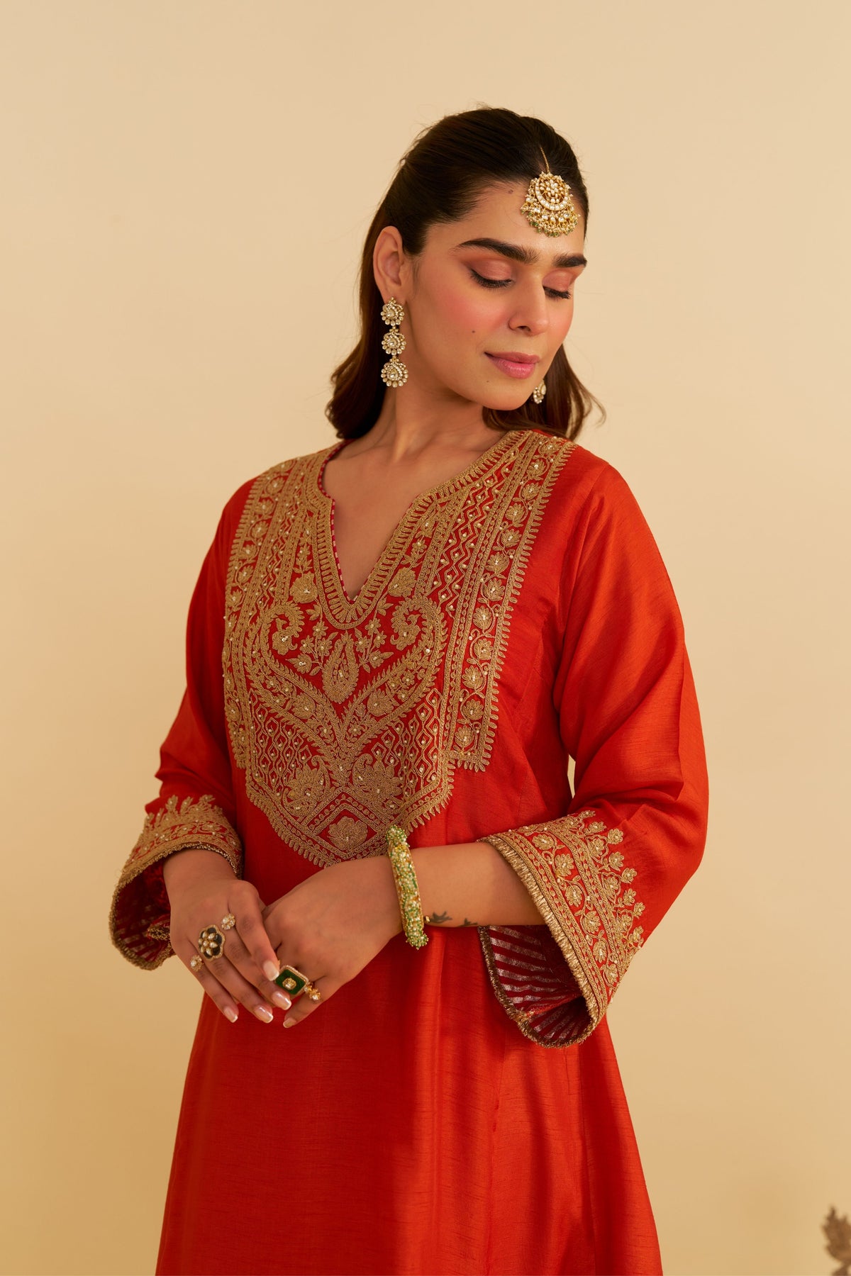 Mehza Orange Salwar Set