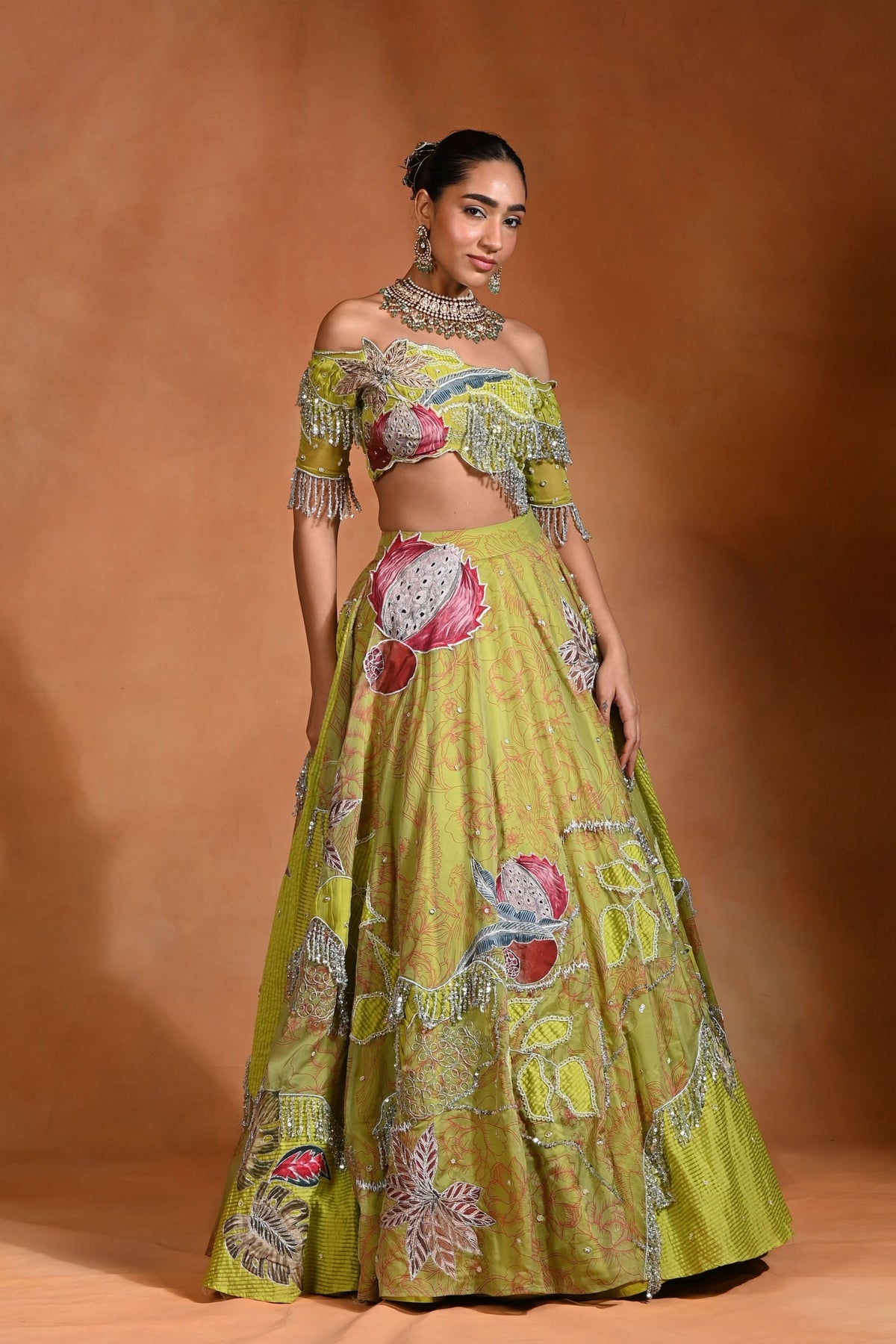 Brat Lime Lehenga Set